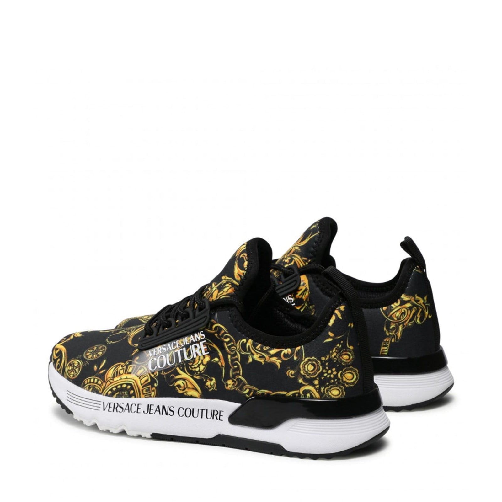 Shop Versace Jeans Couture Jeans Couture Printed Sneakers In Black