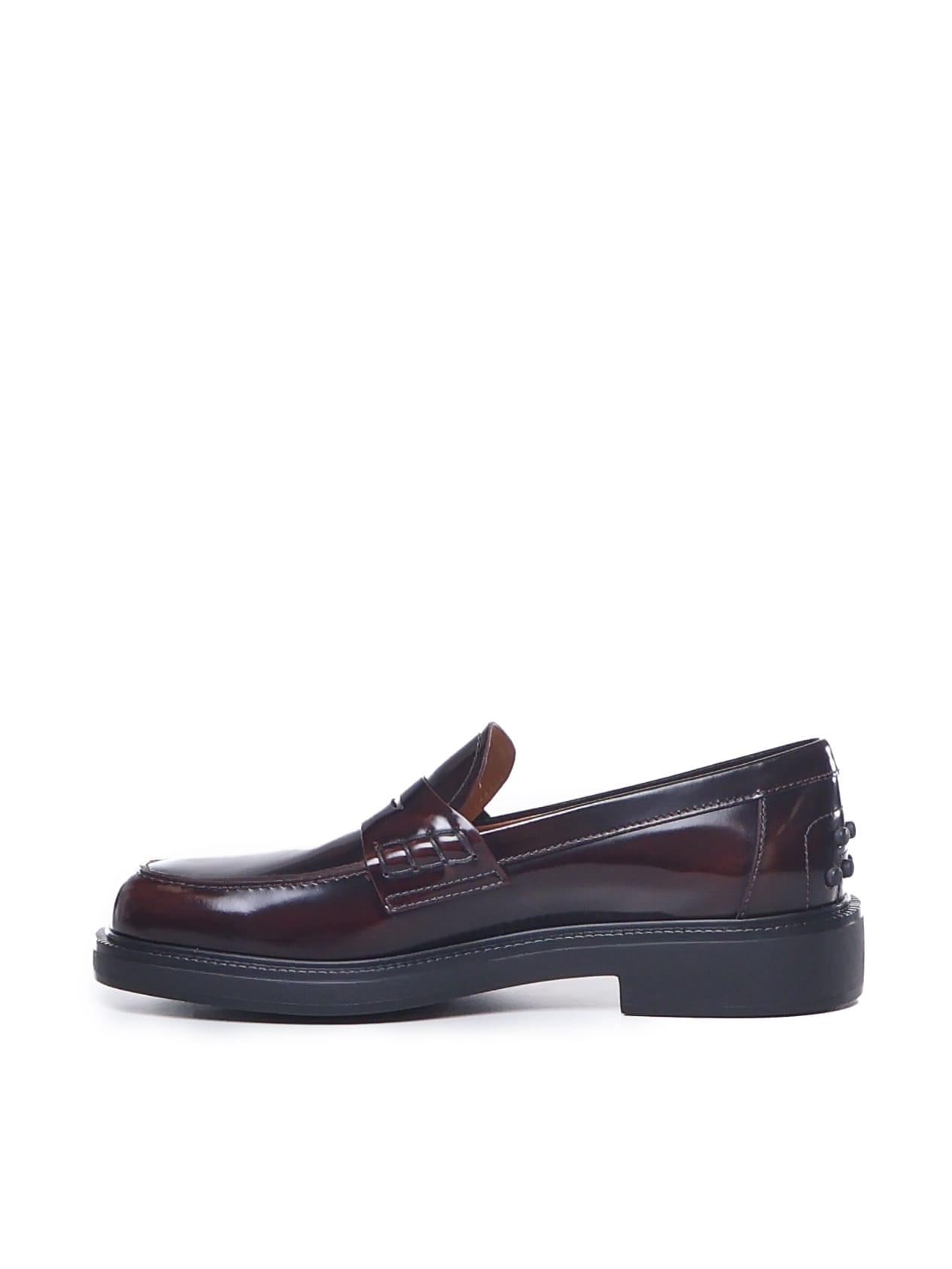 Shop Tod's Patent Leather Loafers In Mosto