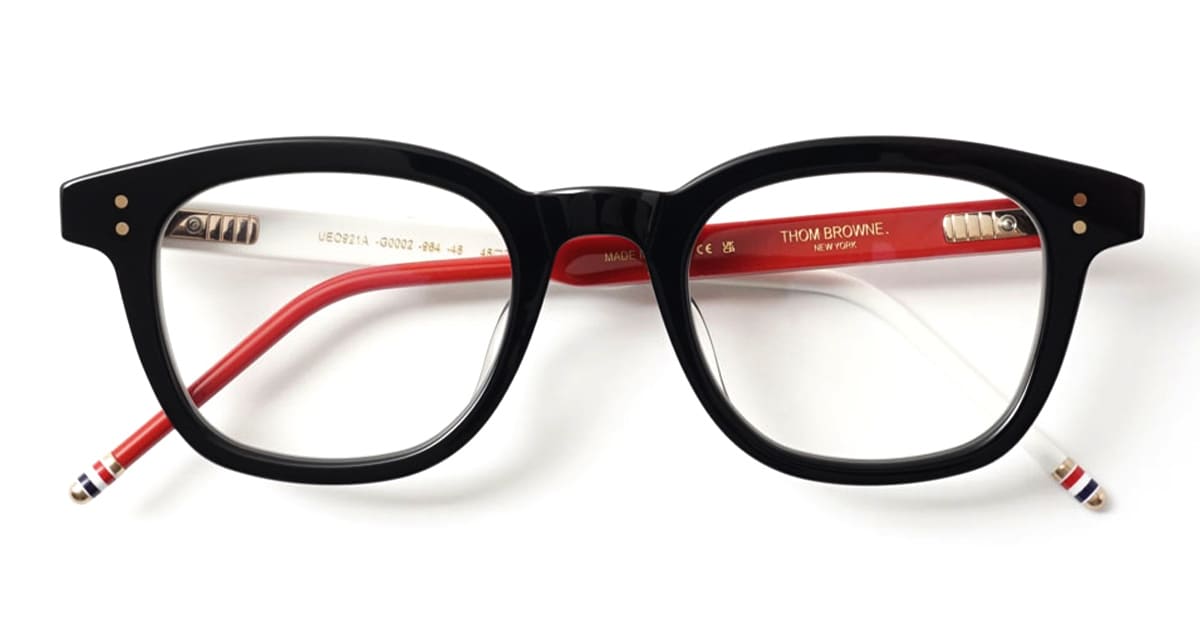 Rectangular - Shiny Navy / Red / White Rx Glasses