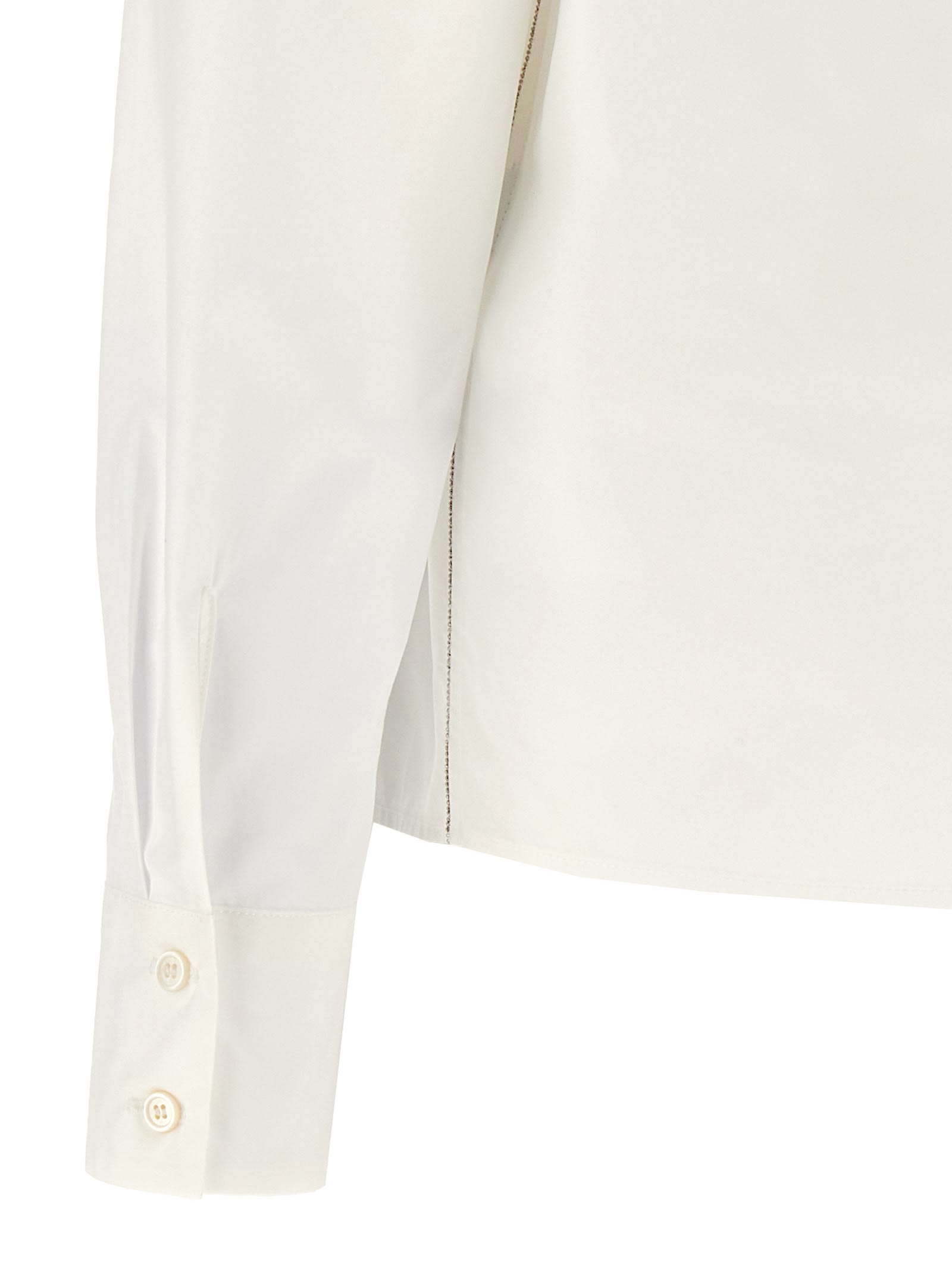 Shop Fabiana Filippi Rhinestone Detail Shirt In White