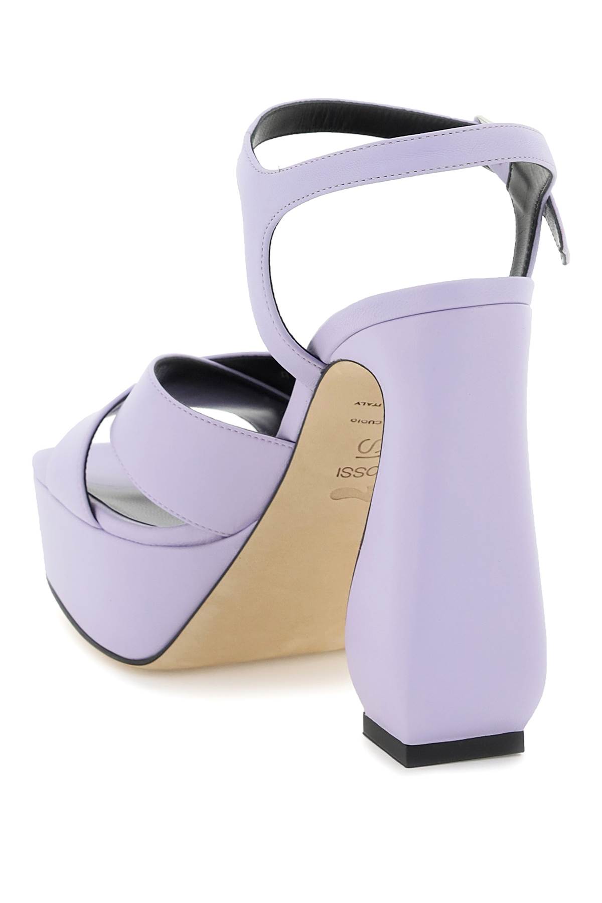 Shop Si Rossi Leather Sandals In Purple