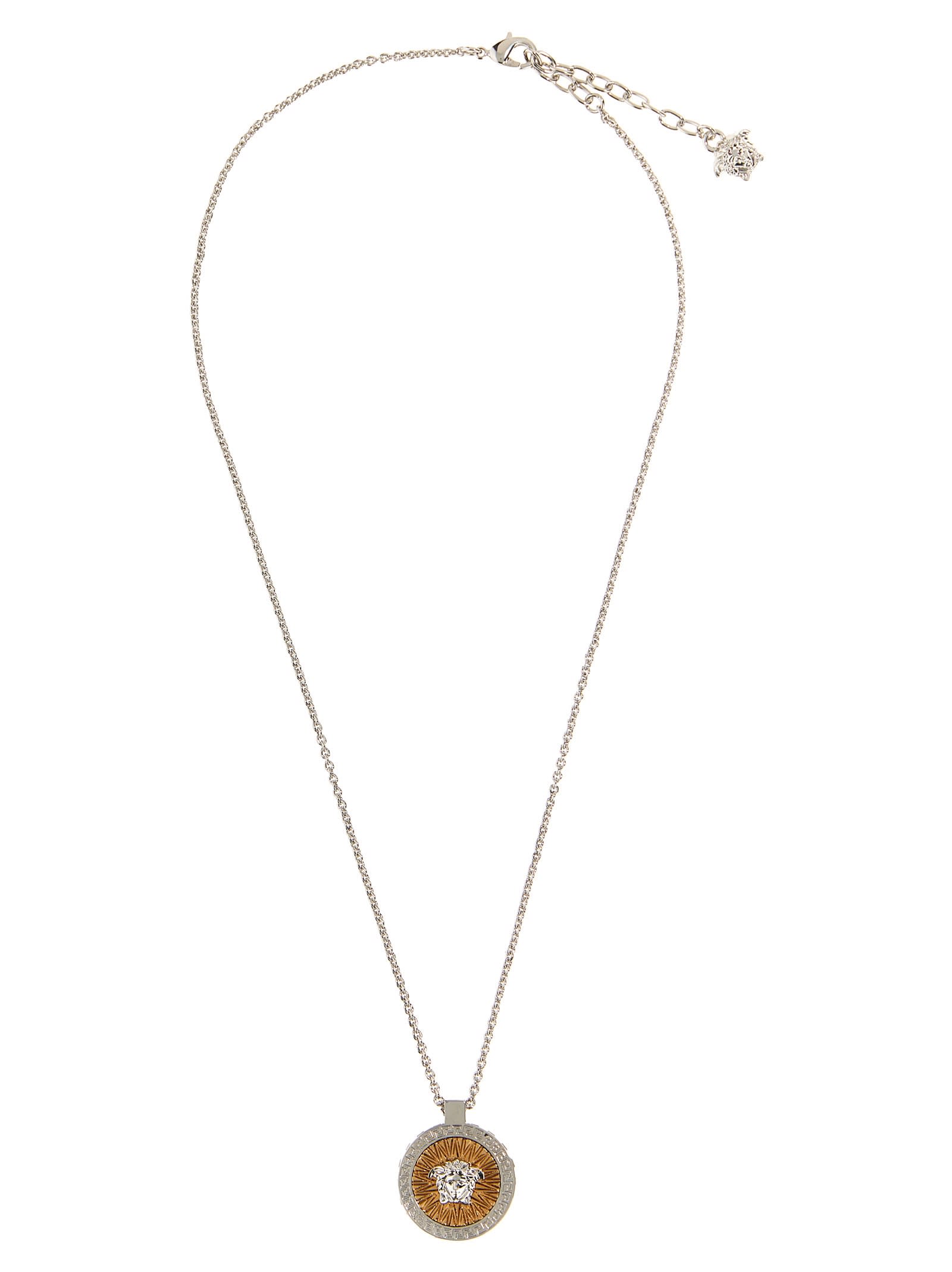 Shop Versace Icon Necklace In Silver