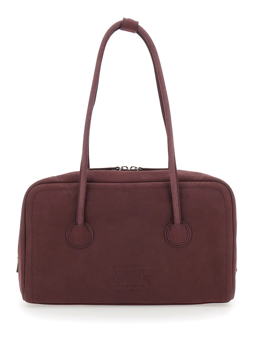 Margesherwood Maroon Boston Shoulder Bag In Burgundy