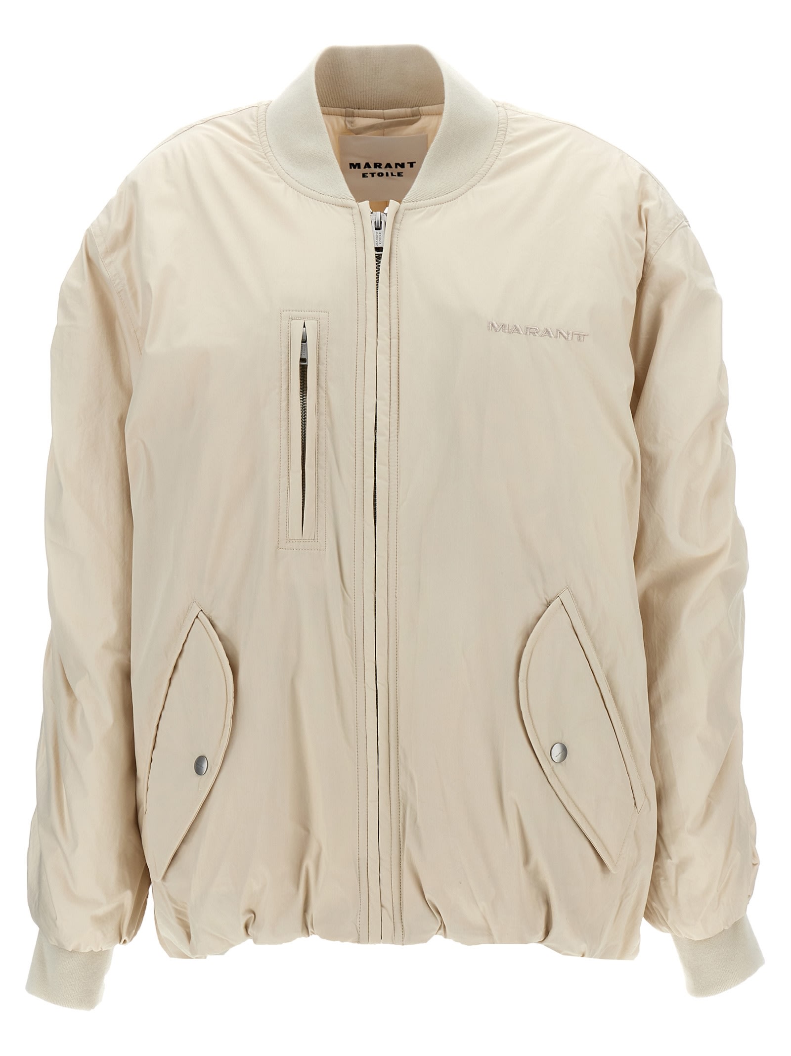 Shop Marant Etoile Coleen Bomber Jacket In Beige