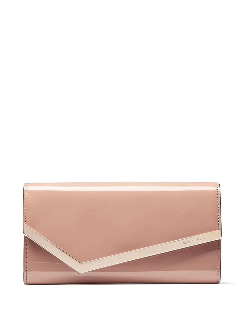 Shop Jimmy Choo Emmie Clutch Bag In Ballet Pink Patent Leather
