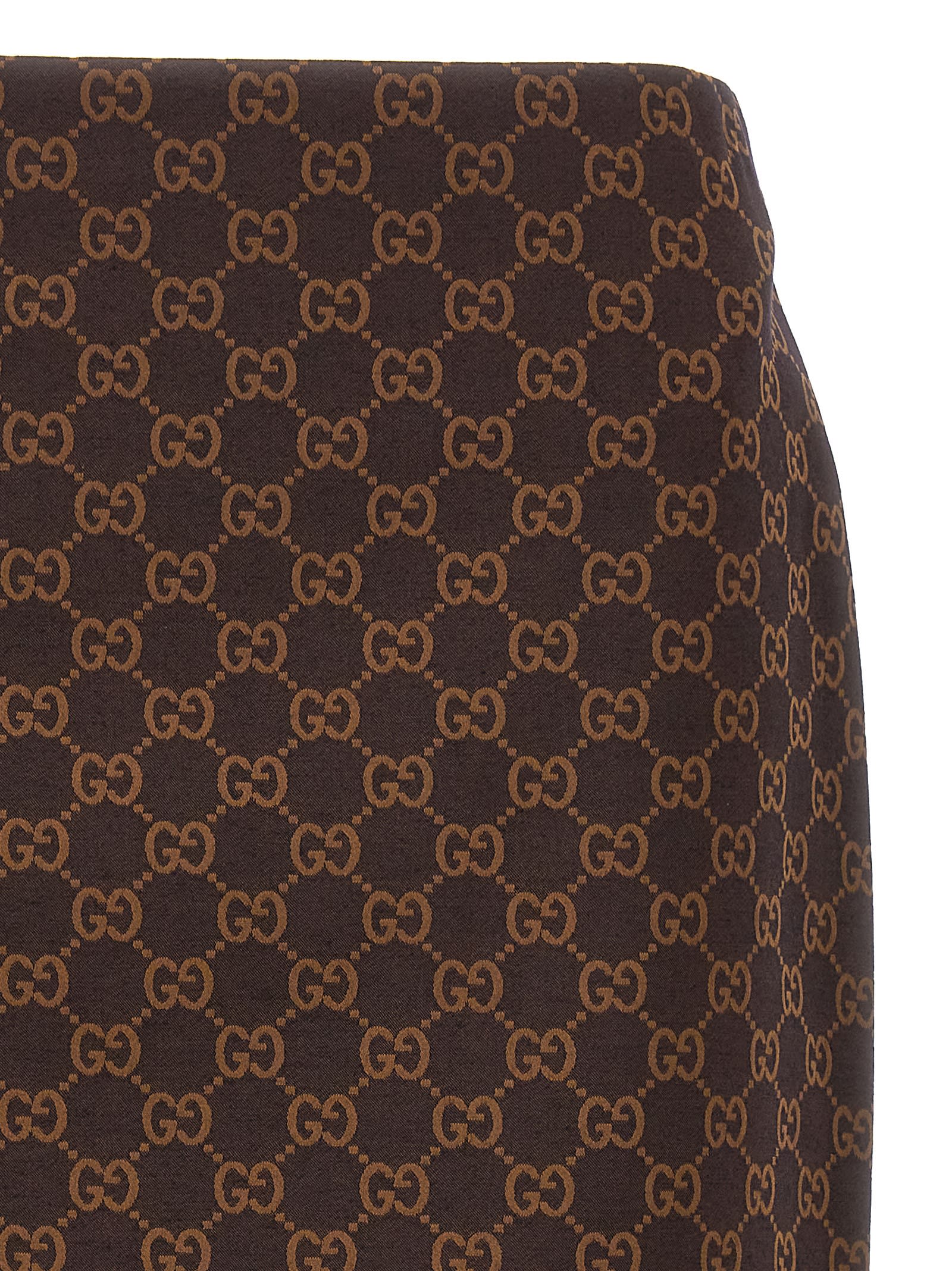 Shop Gucci Gg Skirt In Brown