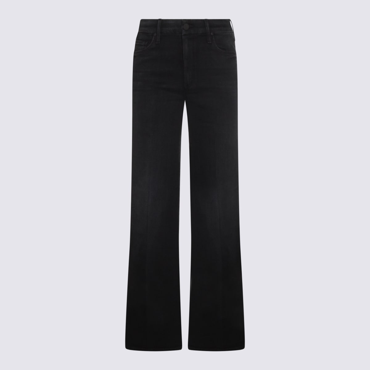 Mother High-waisted Wide-leg Jeans With Clean Lines In Black