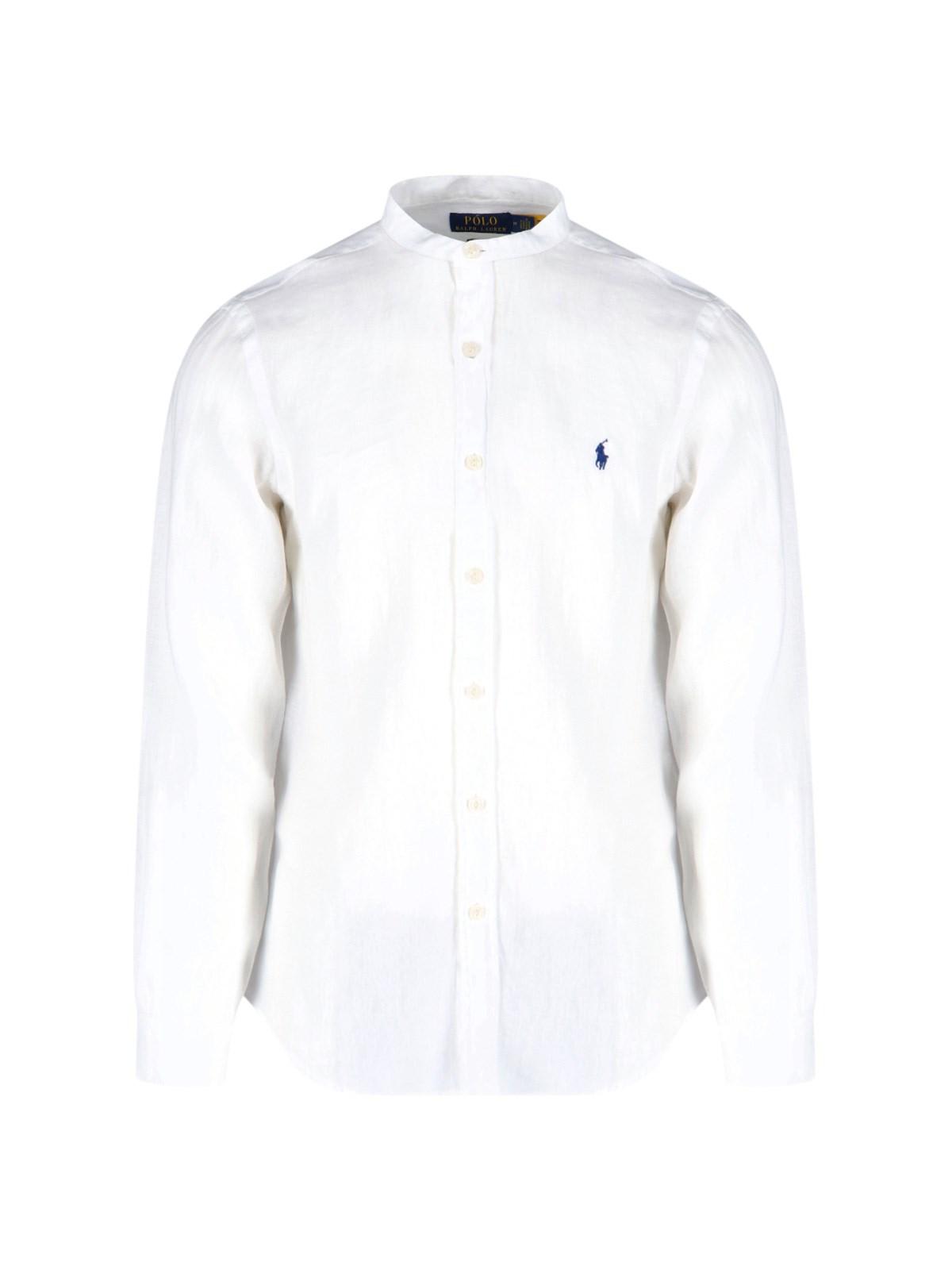 Shop Ralph Lauren Linen Shirt In White