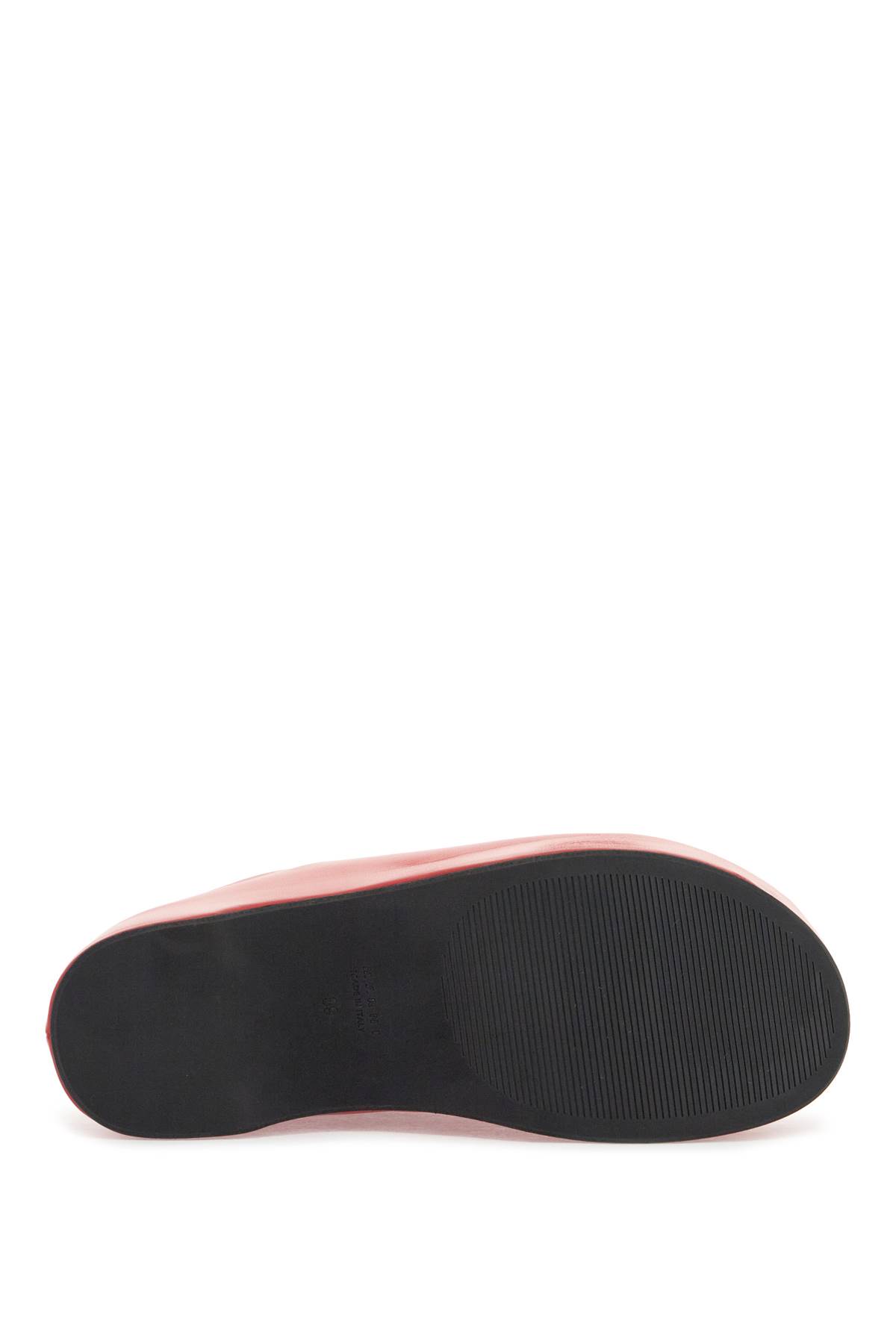 Marni Slide With Chunky Clog In Red Leather In Tulip (red)