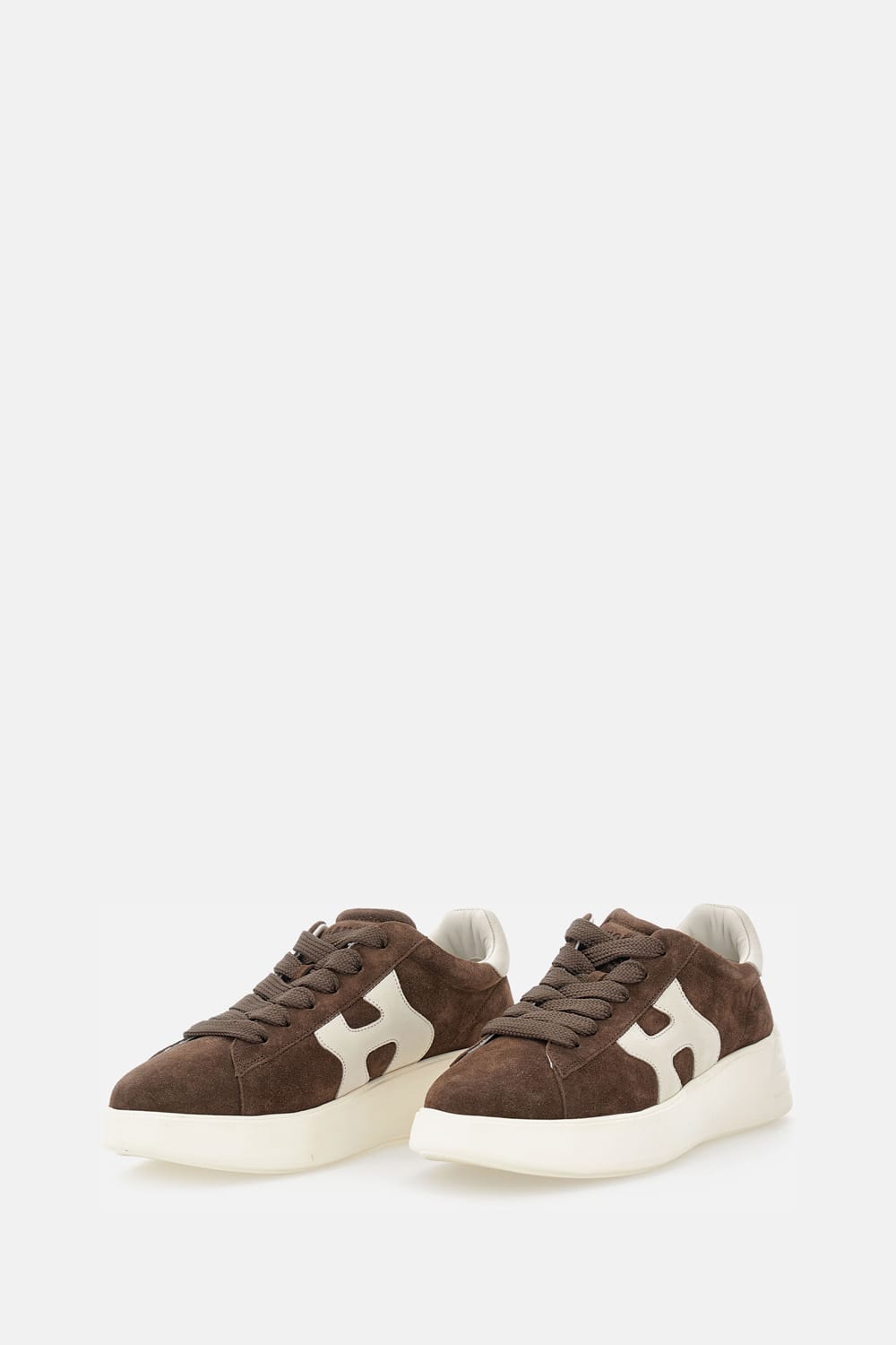 Hogan Suede Upper Sneakers With Rubber Sole In Brown