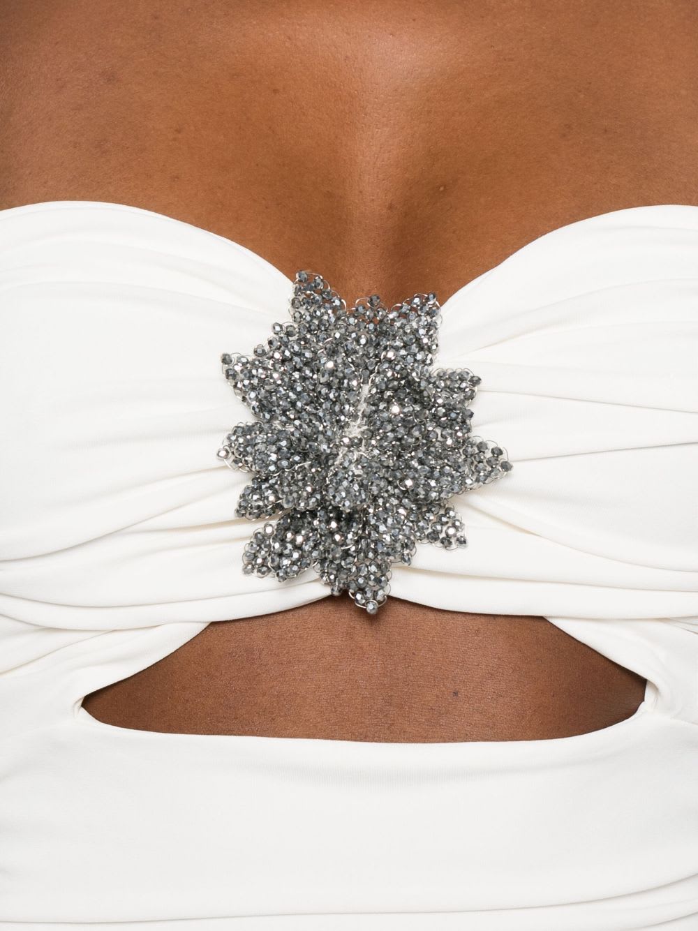 Amen Dress With Cut-out Detail In White In White