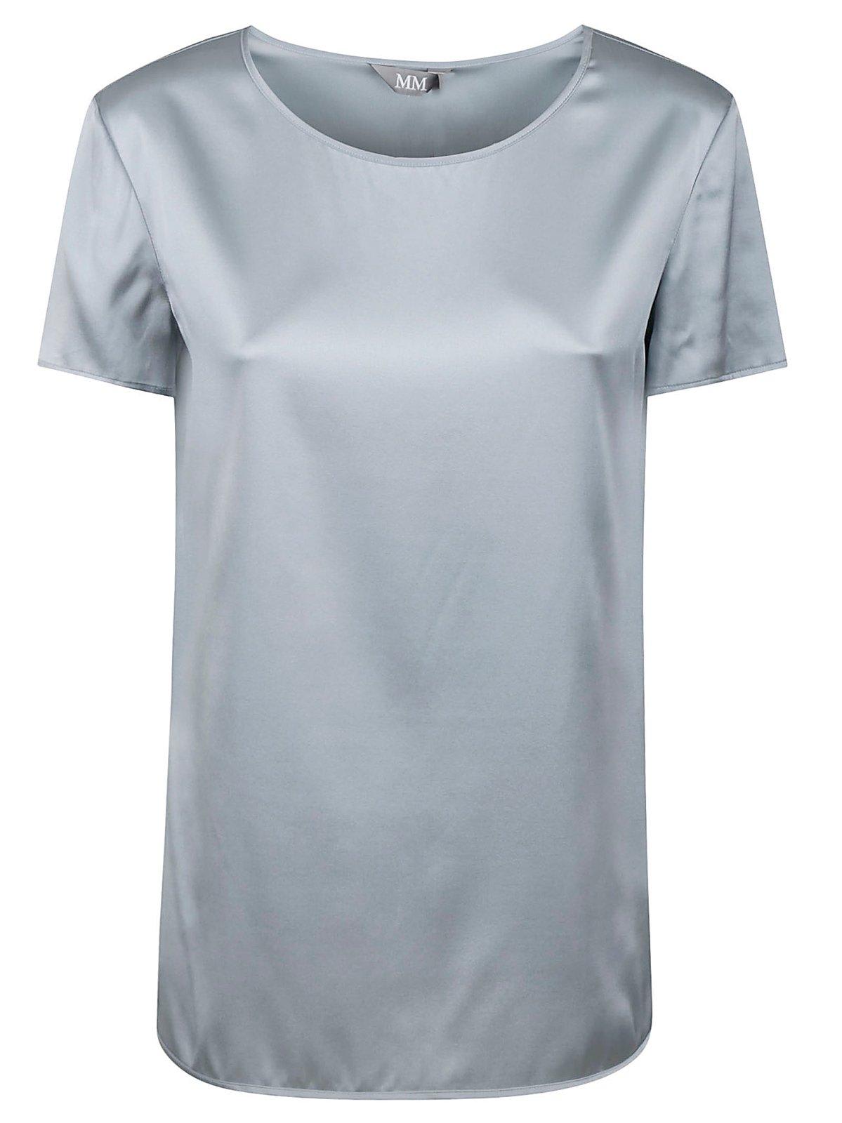 Max Mara Cortona Crewneck Short-sleeved T-shirt In Blue