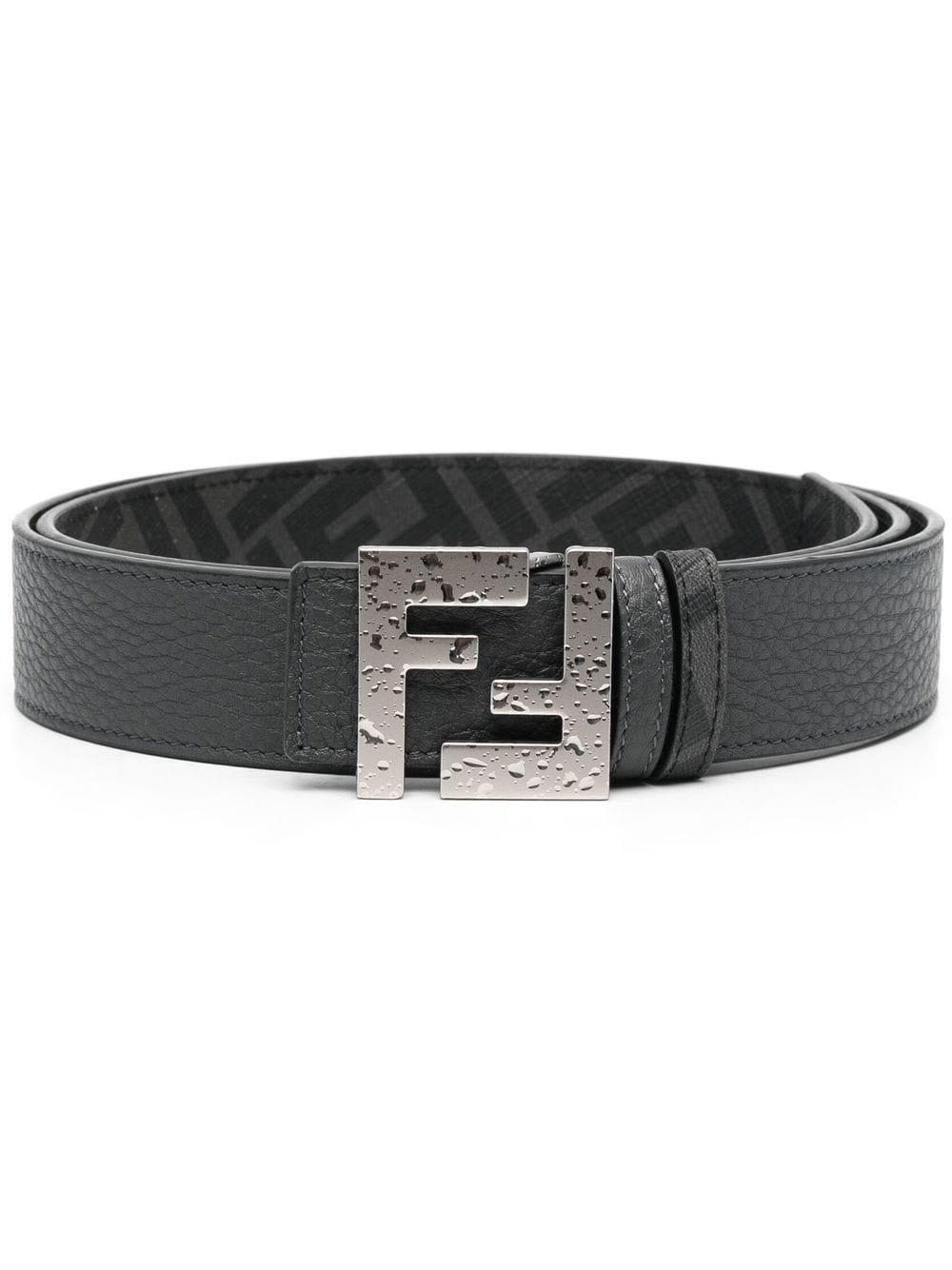 Fendi Sqaured Ff Logo-plaque Reversible Belt