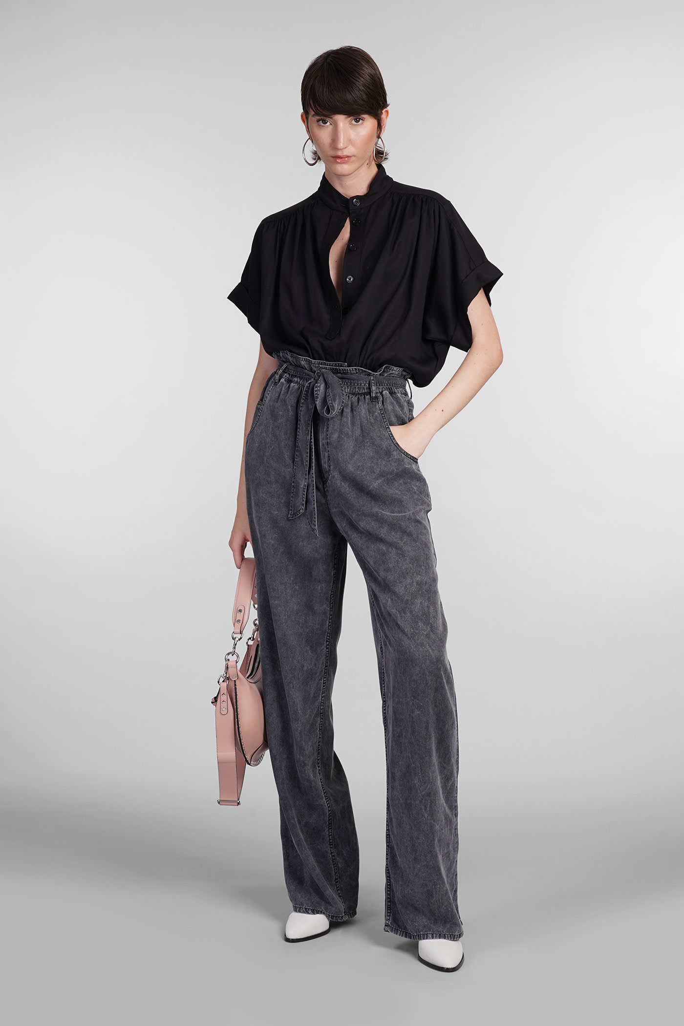 Shop Marant Etoile Priana Pants In Grey Cotton