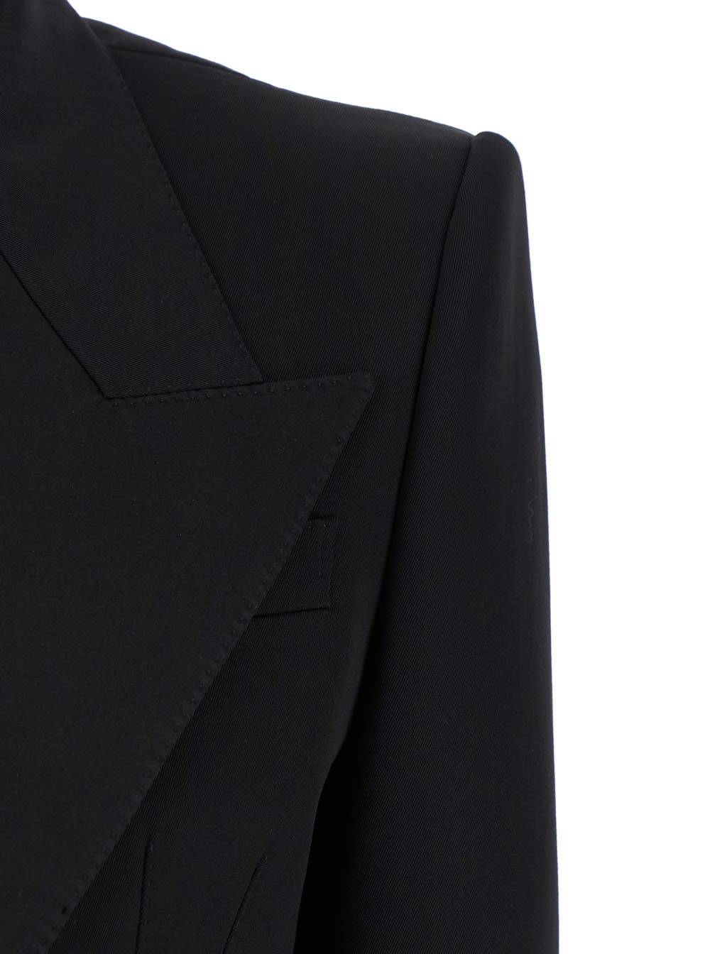 Dolce & Gabbana Wool-blend Cropped Blazer In Black