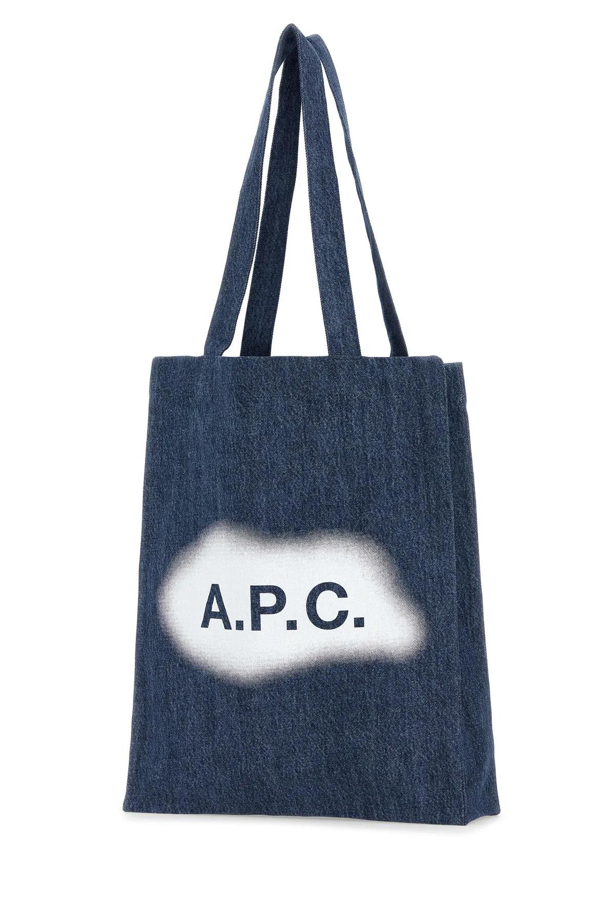 Shop Apc Blue Denim Lou Shopping Bag In Ial Indigo Delave