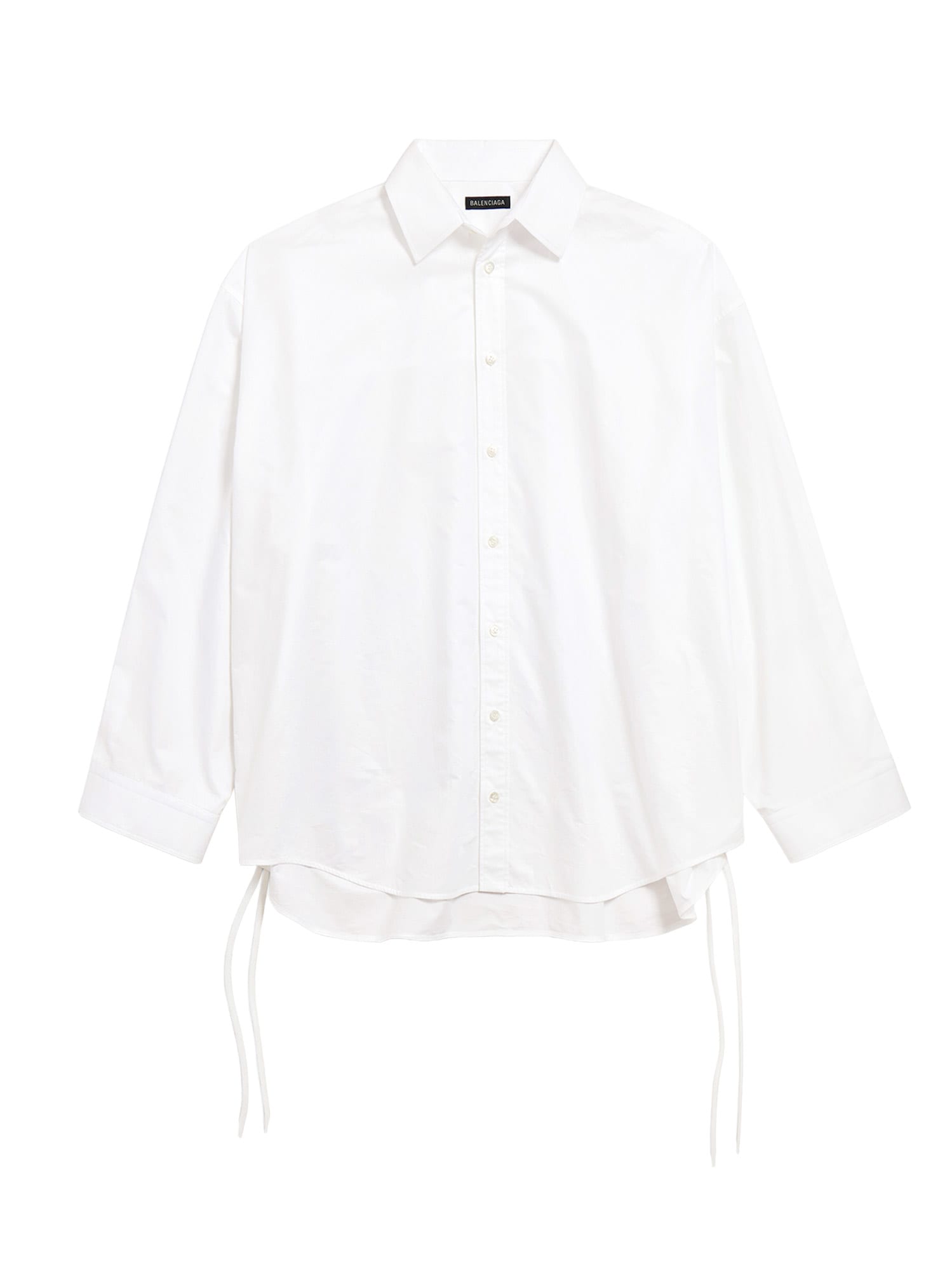 Balenciaga Lace-up Cotton Shirt In White