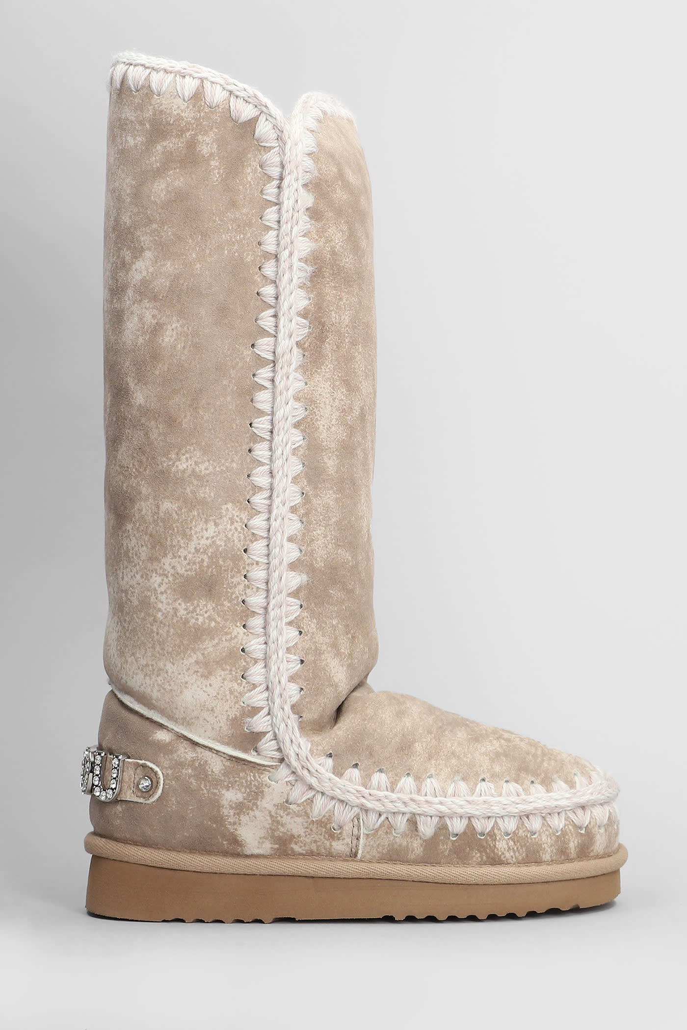 Eskimo 40 Low Heels Boots In Camel Leather