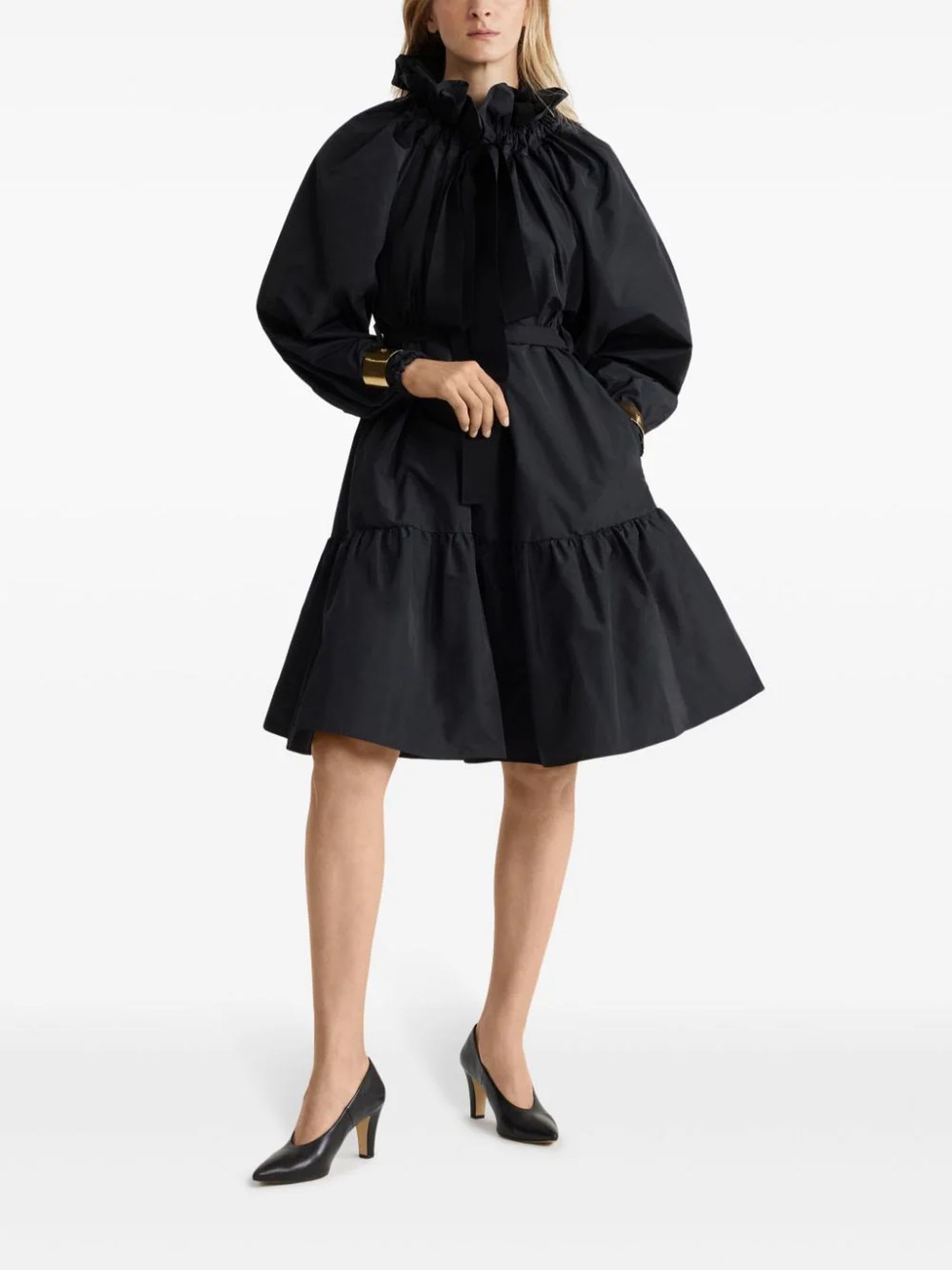 Shop Patou Black Iconic Drawstring Mini Dress