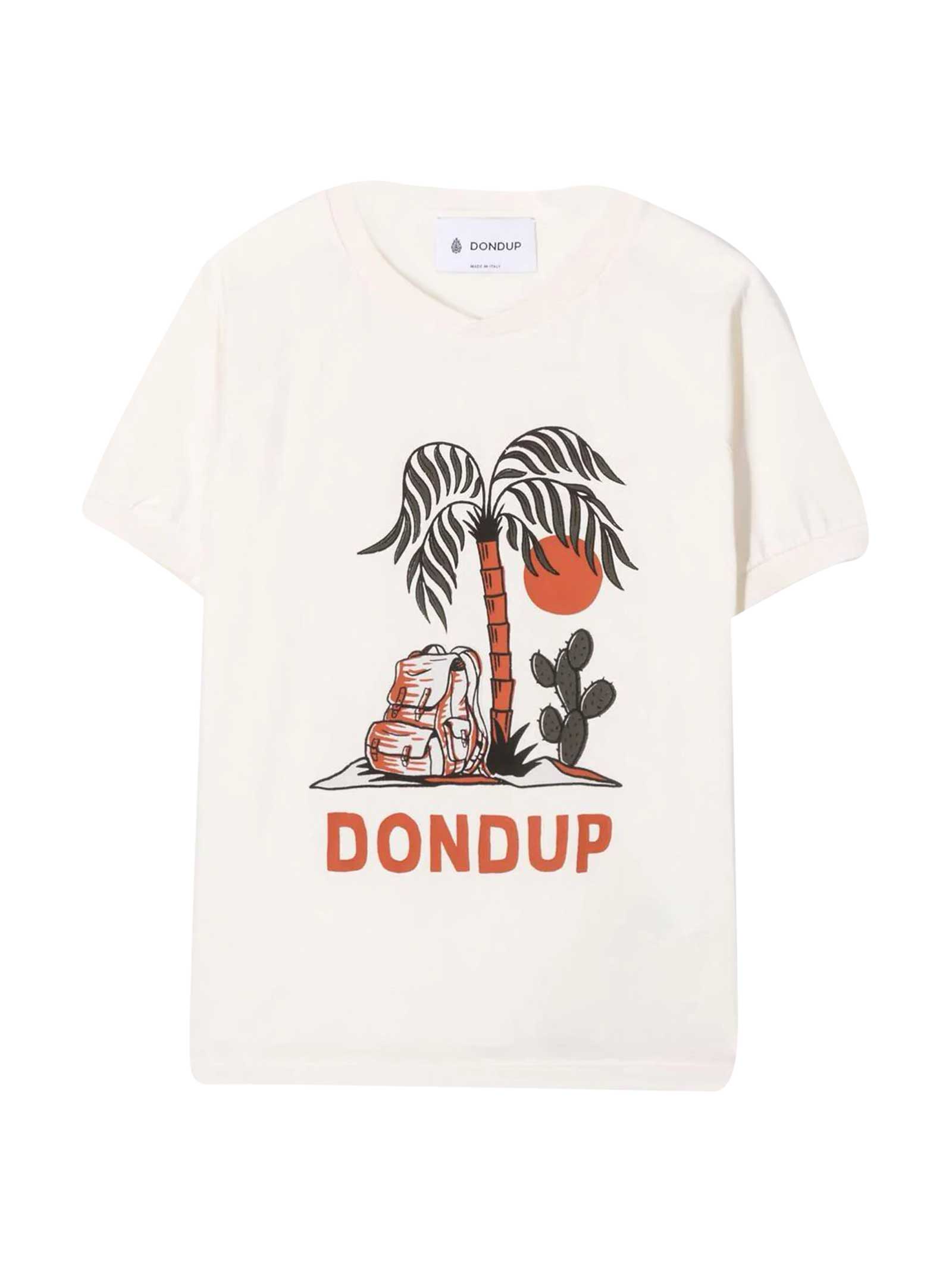 DONDUP WHITE T-SHIRT,DMTS56JE138WD027 0011