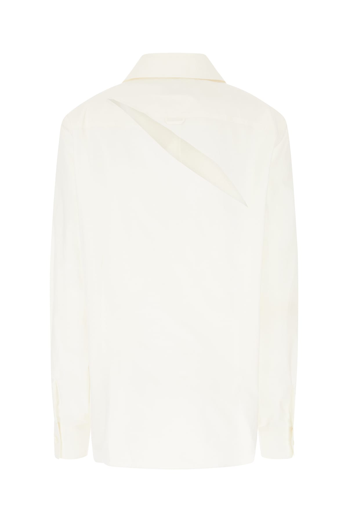 Shop Mm6 Maison Margiela Ivory Poplin Shirt In Off White