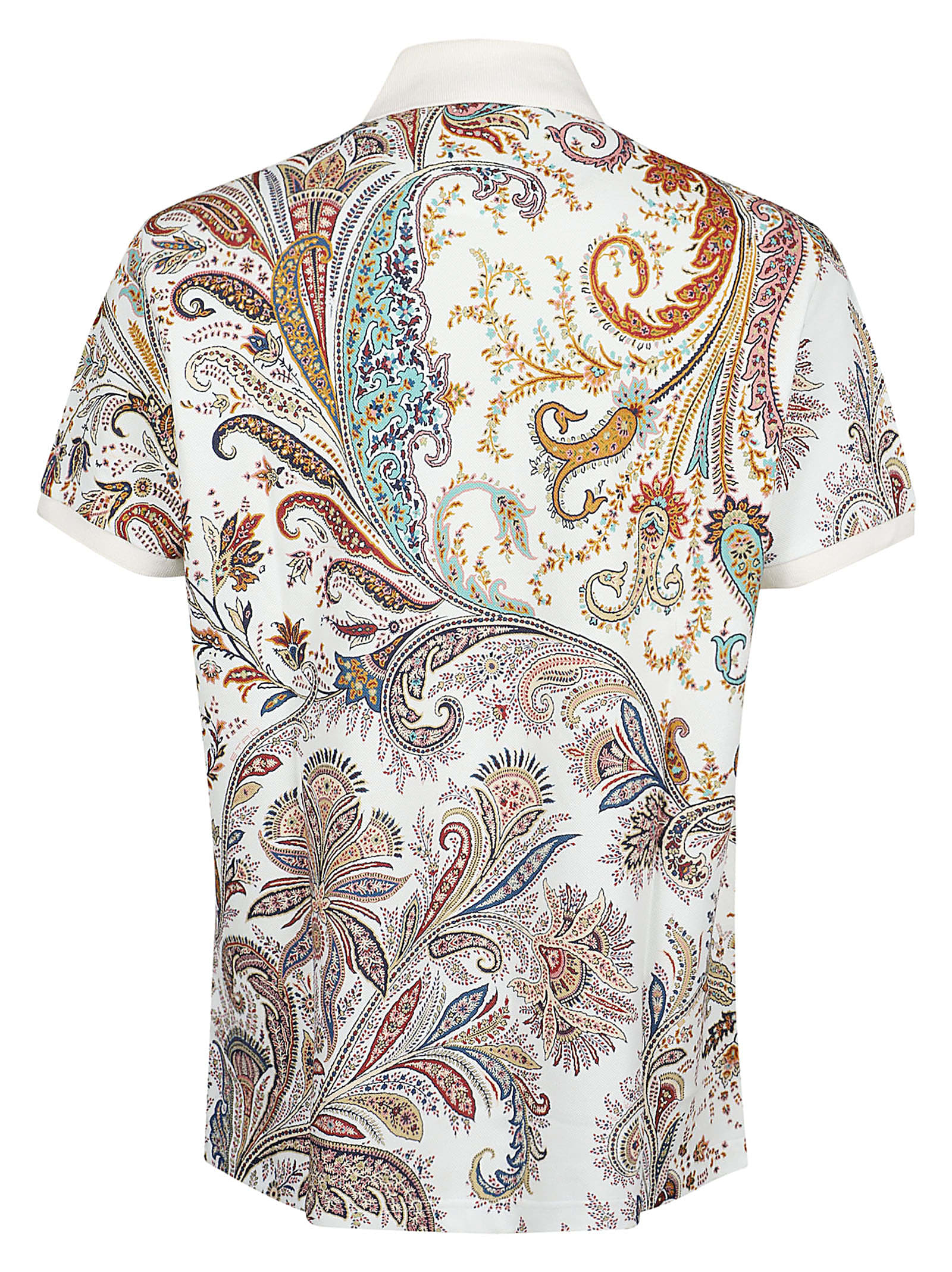 Shop Etro Roma Short Sleeve Polo Shirt In Bianco