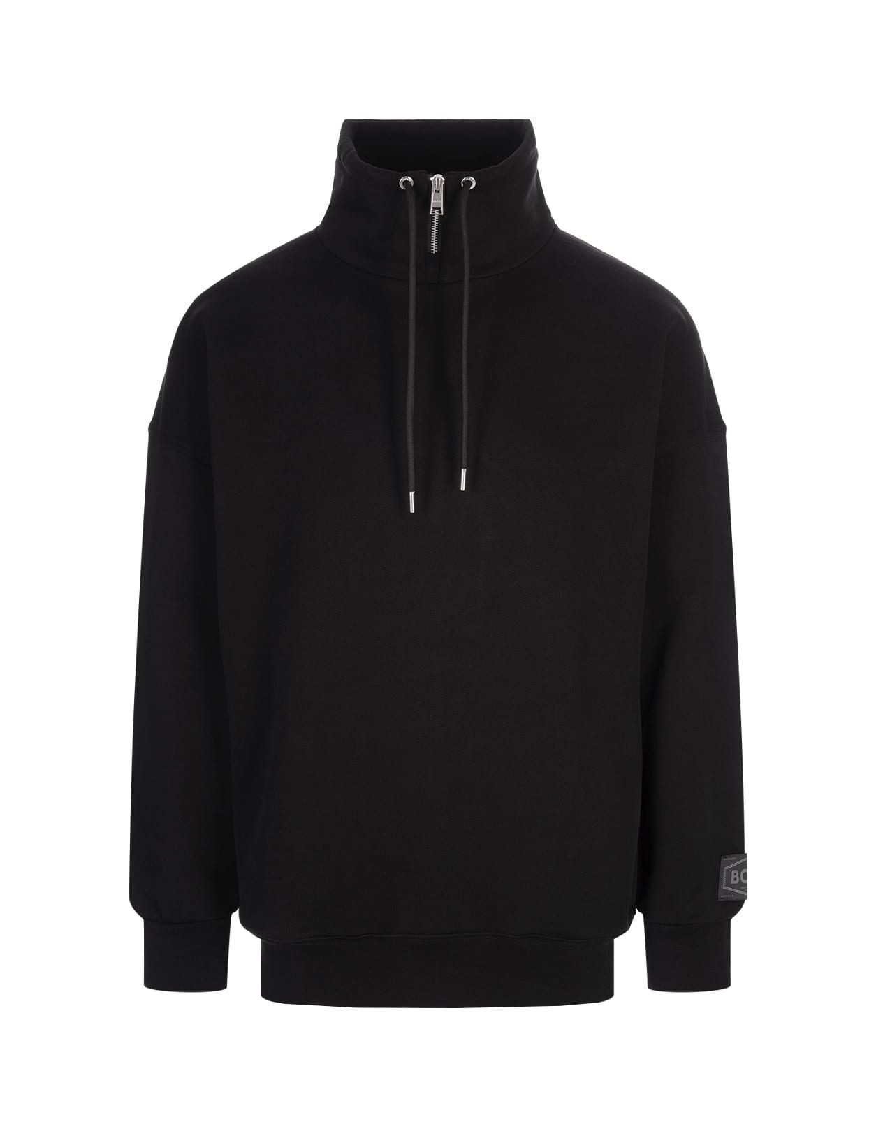 Hugo Boss Black High Neck Sweatshirt With Logo Patch