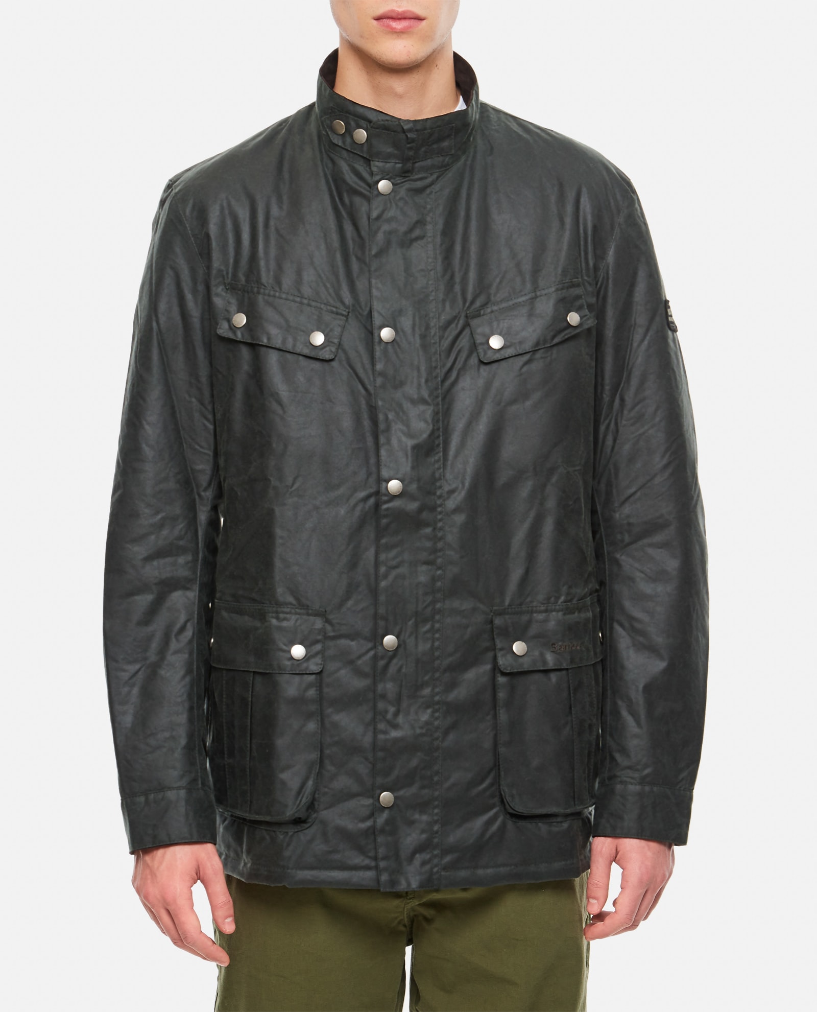 Shop Barbour Duke Wax Jacket In Green