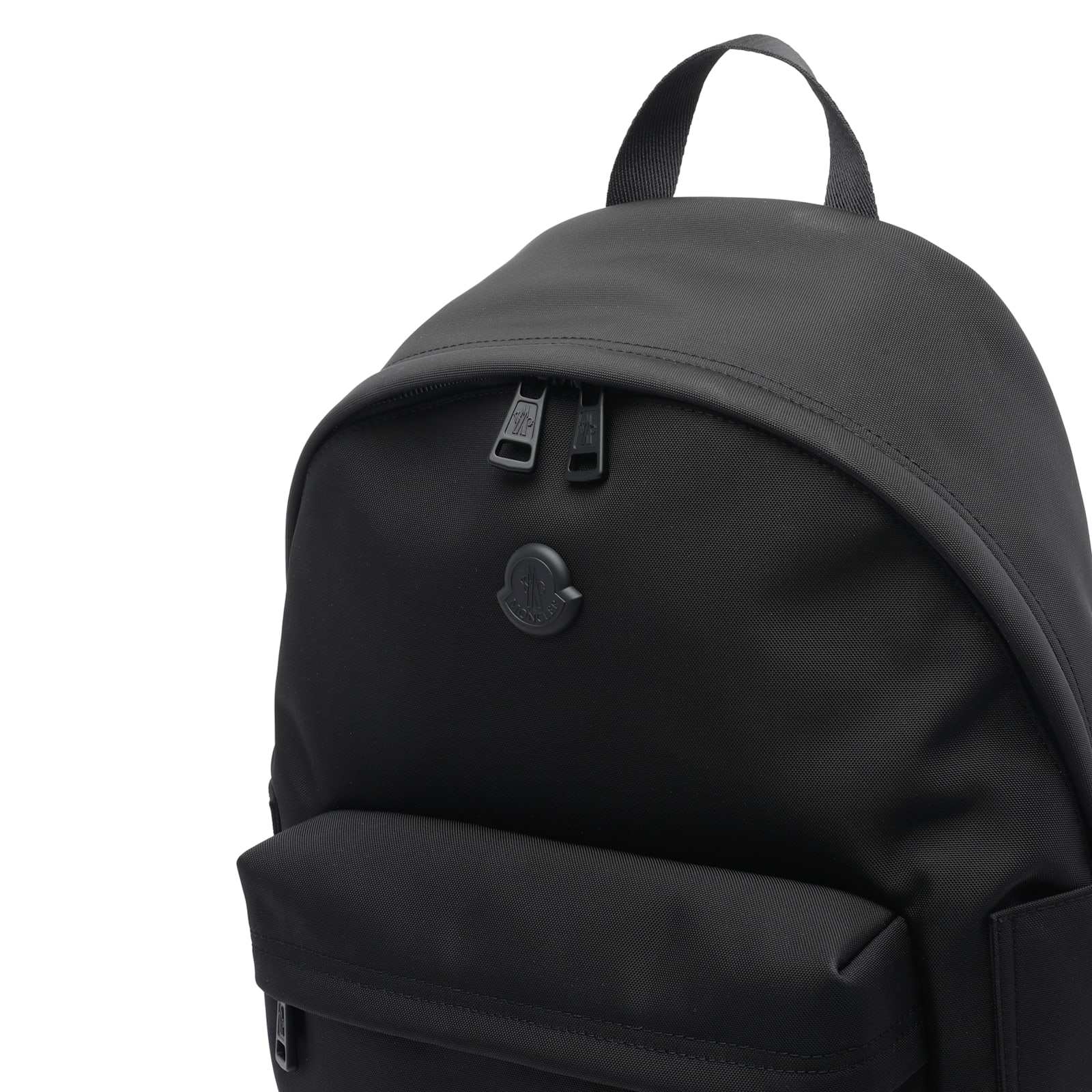 Moncler Pierrick Nylon Backpack Large Front Pocket In Black