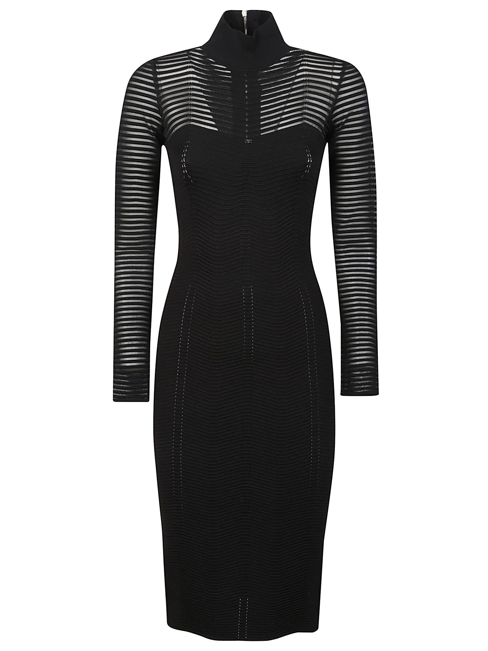 Shop Elisabetta Franchi Dress In Nero