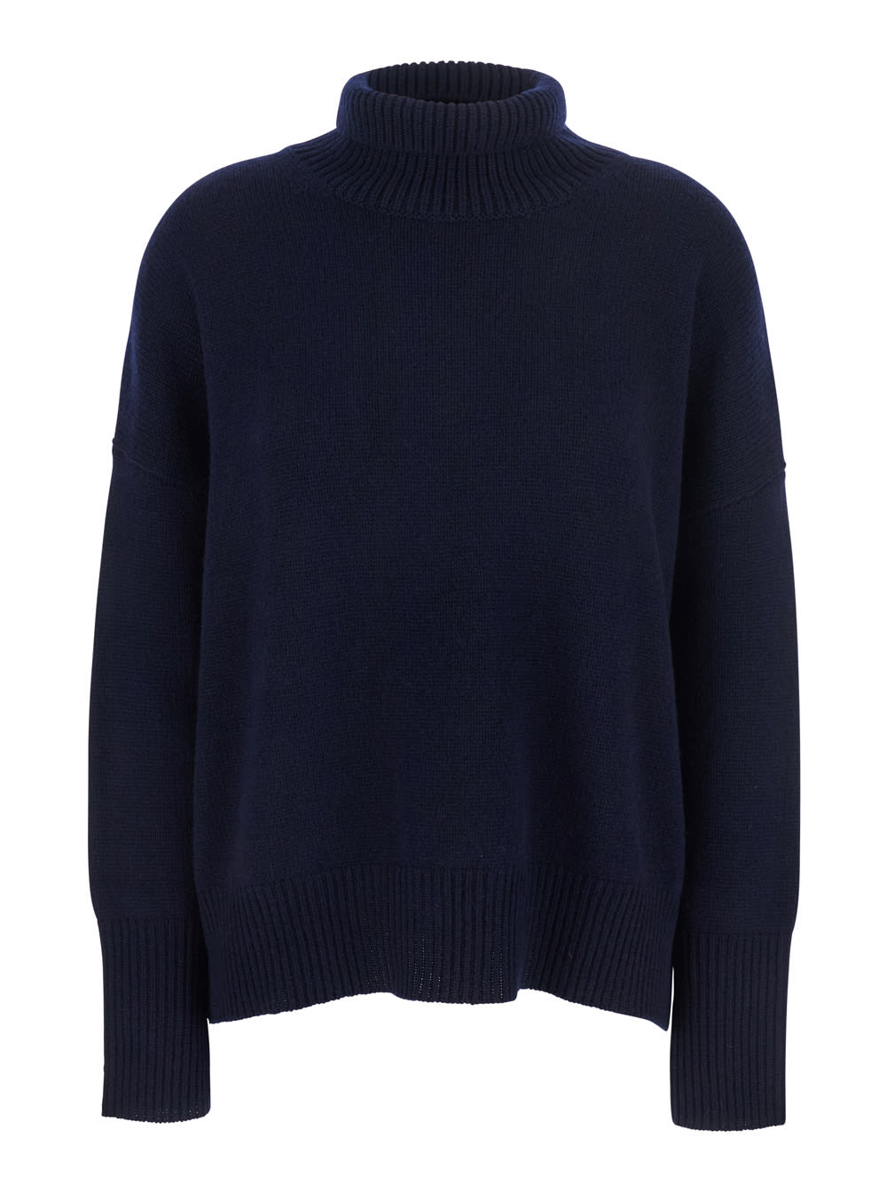 Lisa Yang Heidi Blue Turtleneck Knit Sweater In Cashmere Woman In Blue