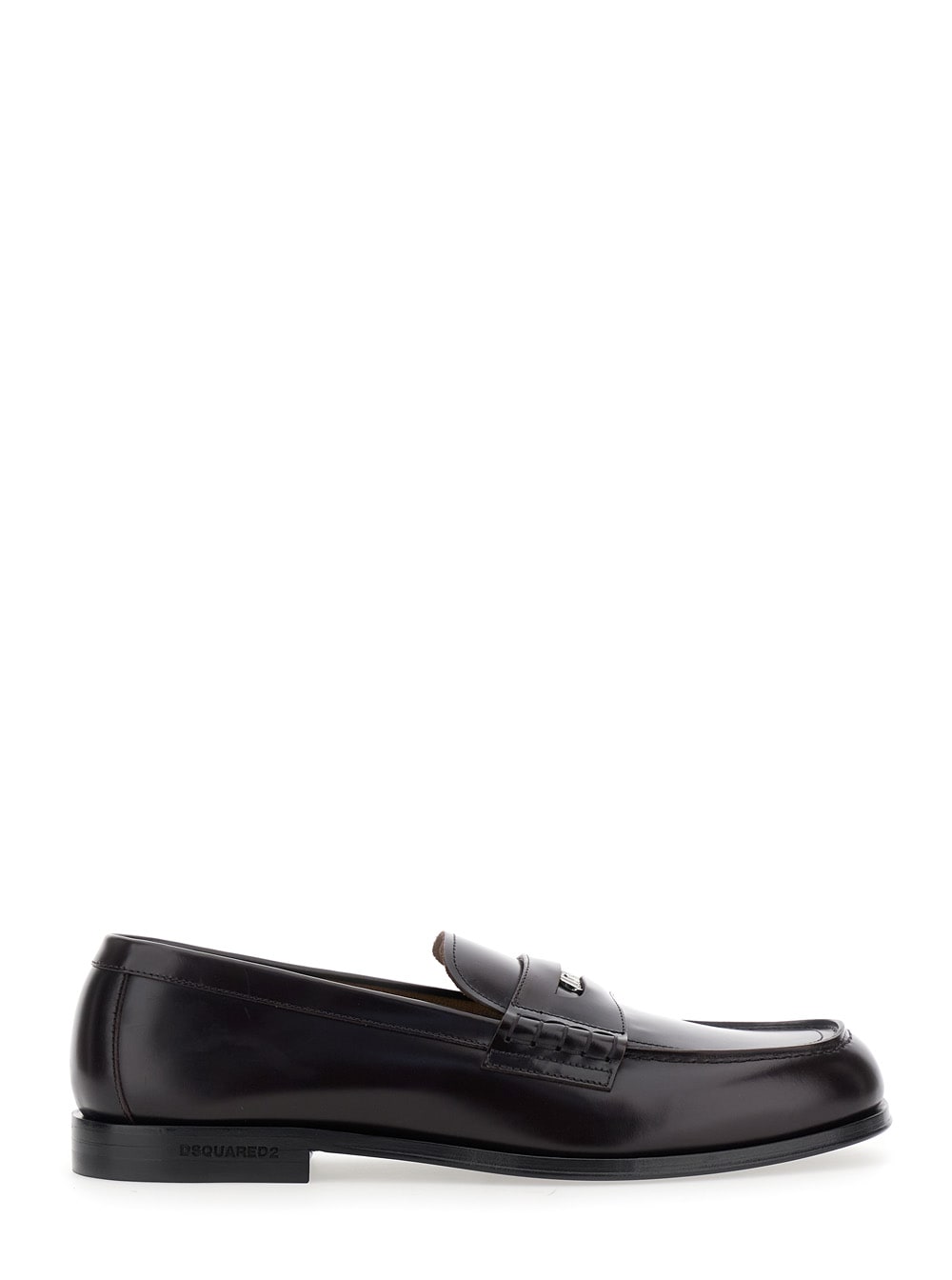 Dsquared2 Black Loafers With Logo Plaque On The Front And Logo Lettering On The Heel In Leather Man In Black