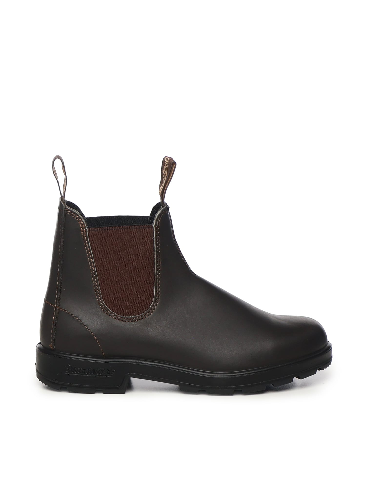 Blundstone Ankle-high Rustic Brown Leather Boots With Elastic Side Straps In Brown