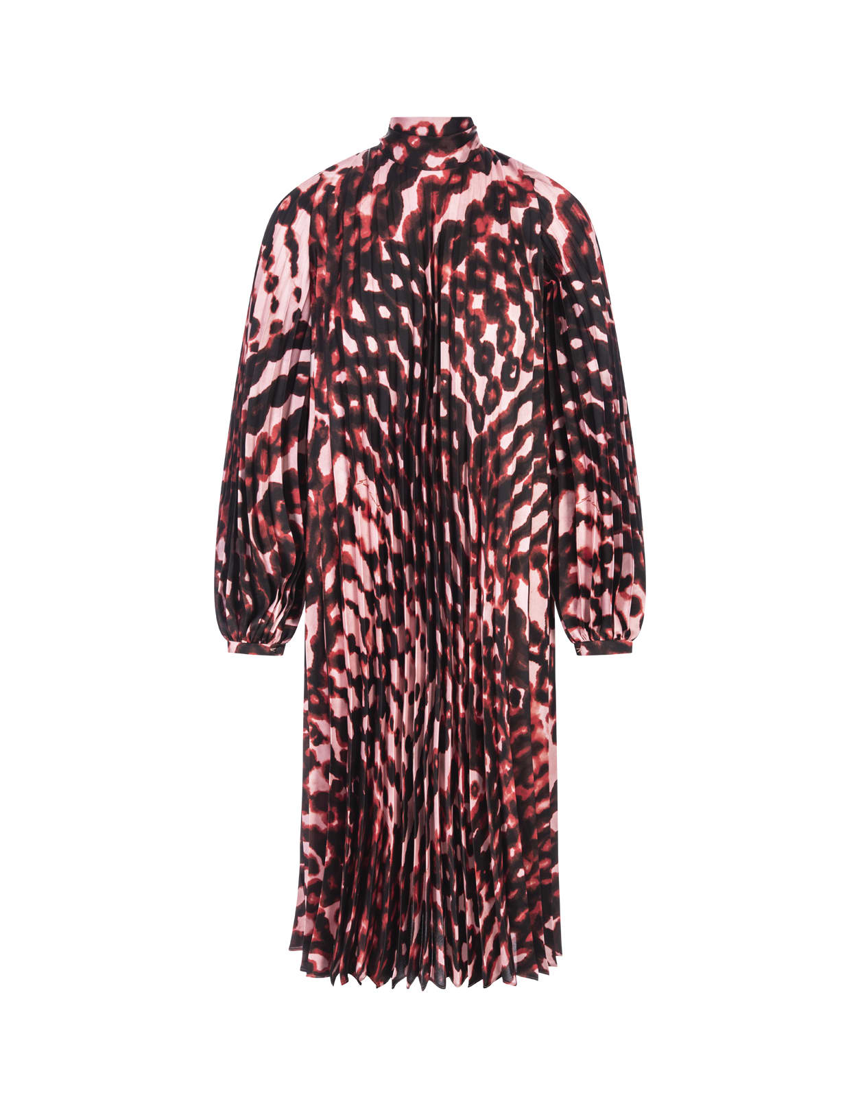 GIANLUCA CAPANNOLO PINK PRINTED PLEATED MIDI DRESS