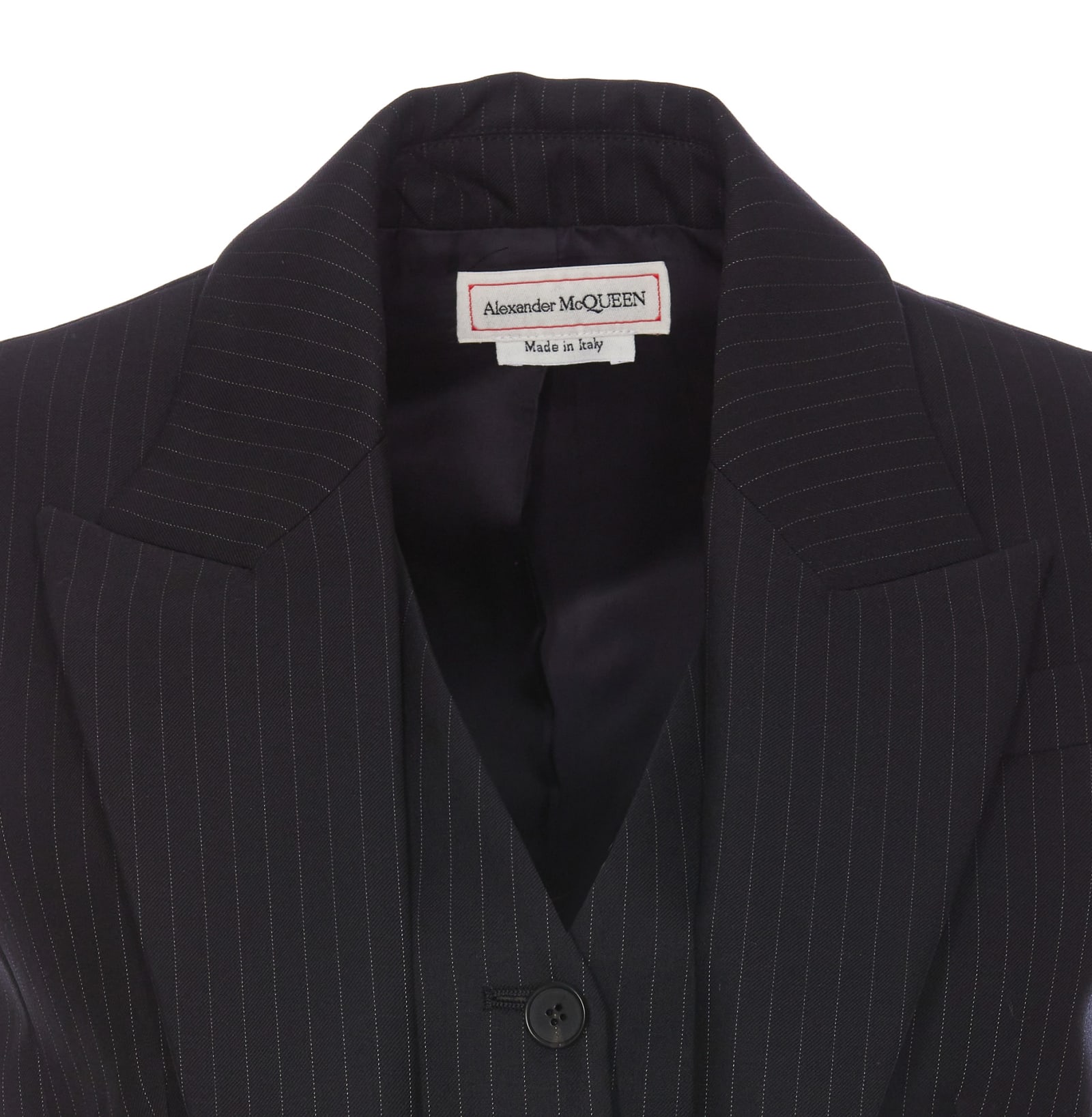 Shop Alexander Mcqueen Pinstripe Waistcoat In Blue