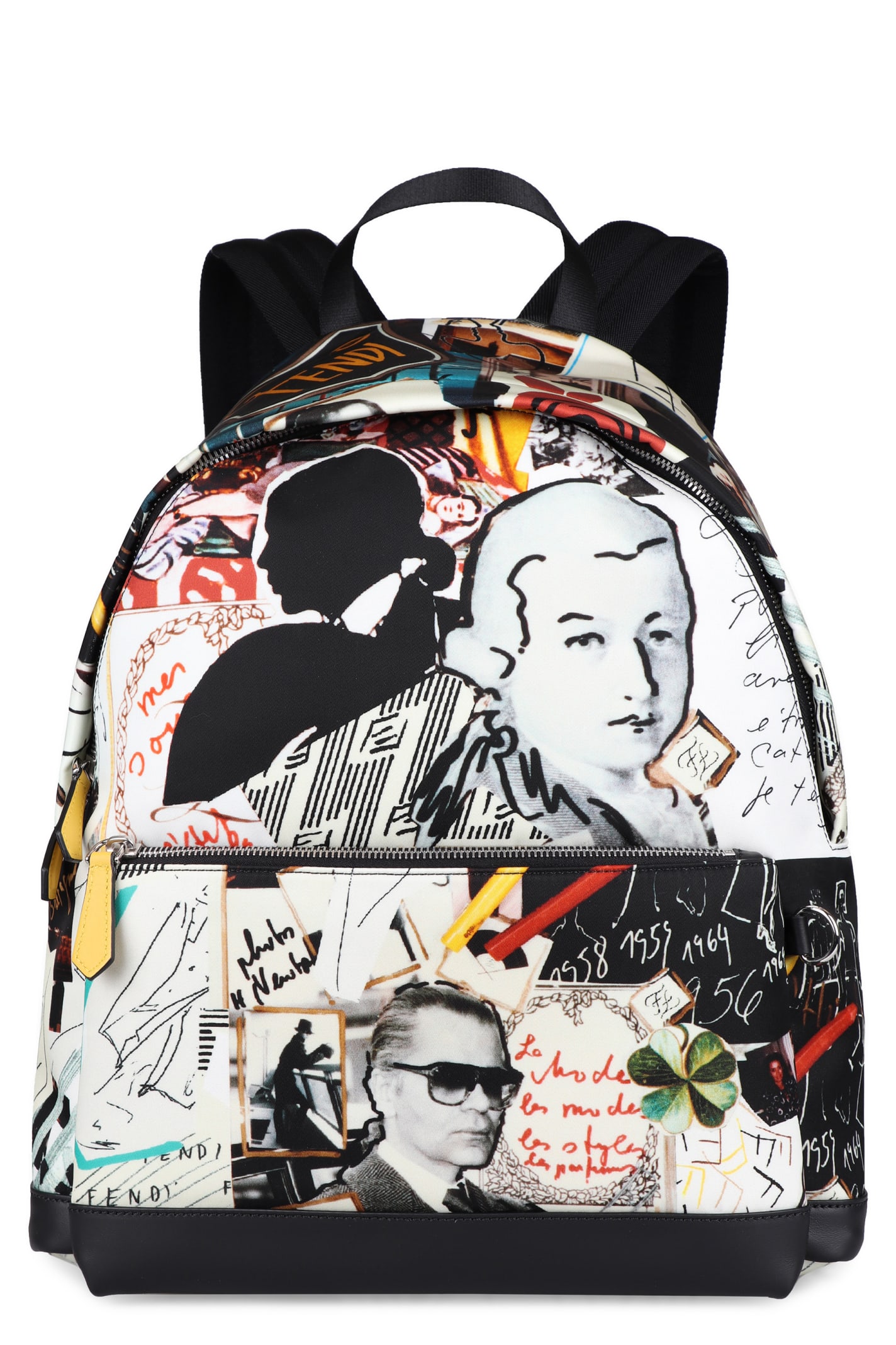 Fendi Printed Nylon Backpack In Multicolor