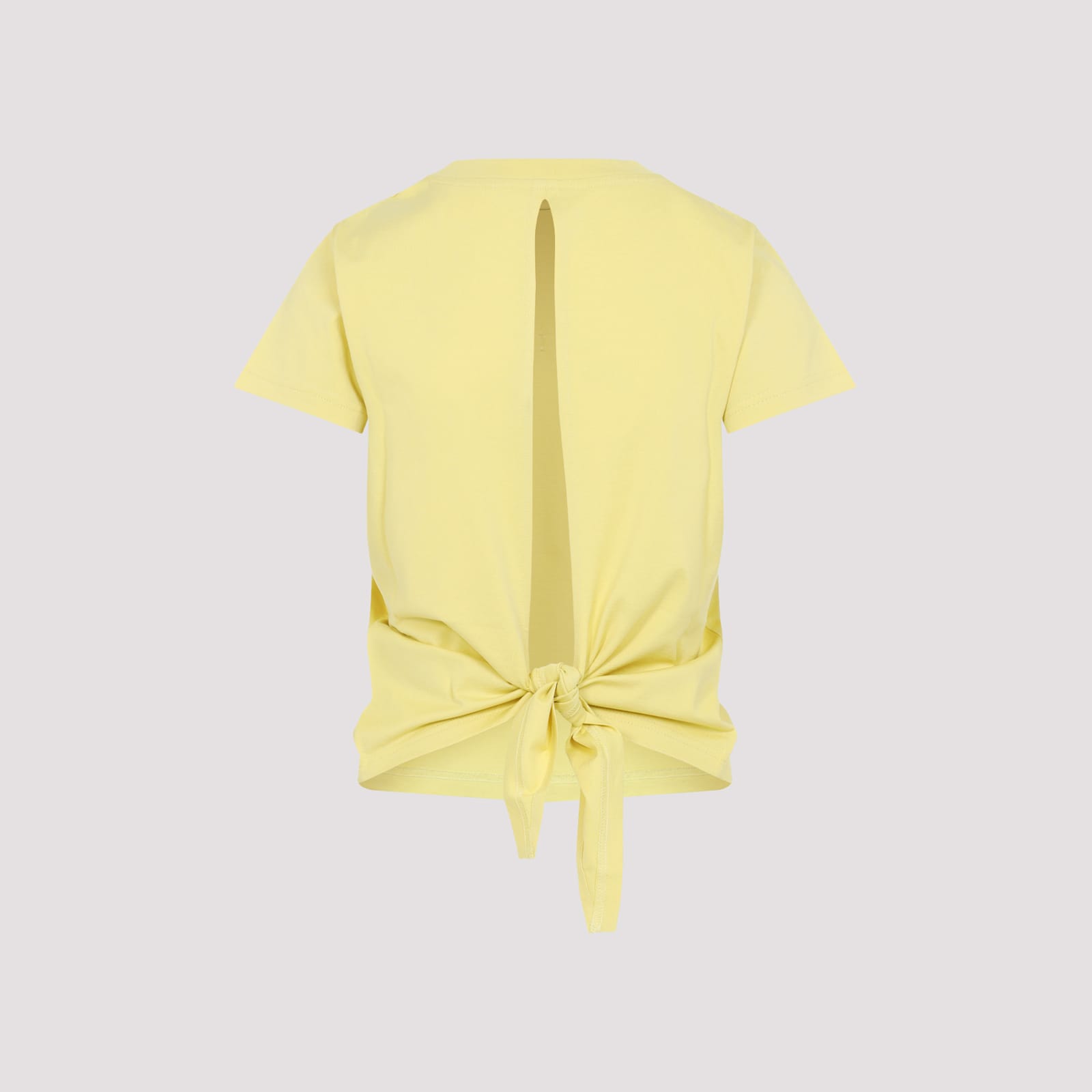 Givenchy Bow Detail Crew Neck T-shirt In Pale Yellow