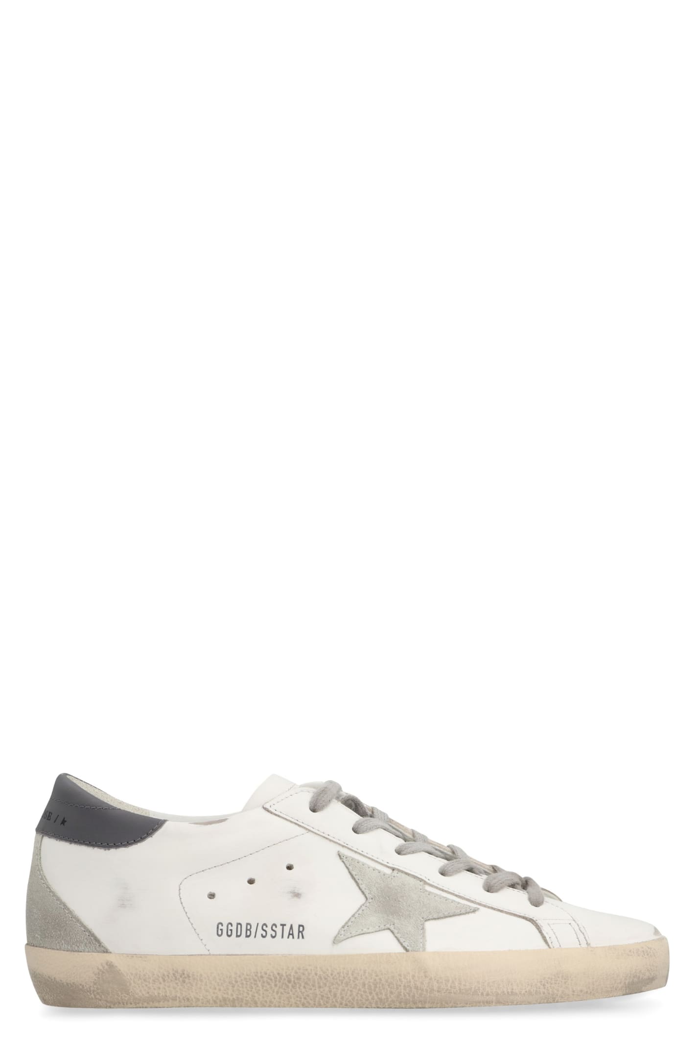 Shop Golden Goose Super-star Leather Sneakers In White