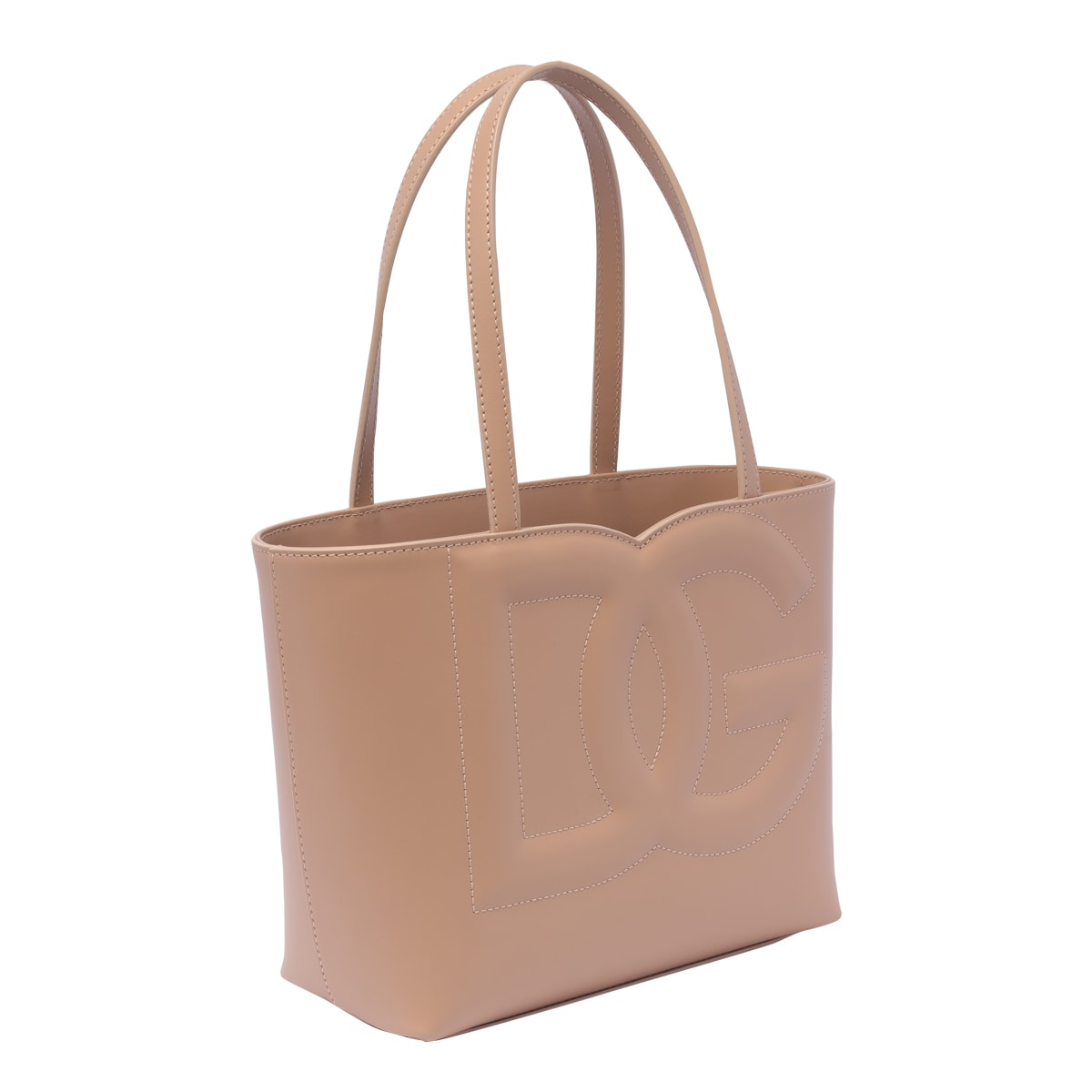 Shop Dolce & Gabbana Dg Logo Bag Small Shopping Bag In Powder