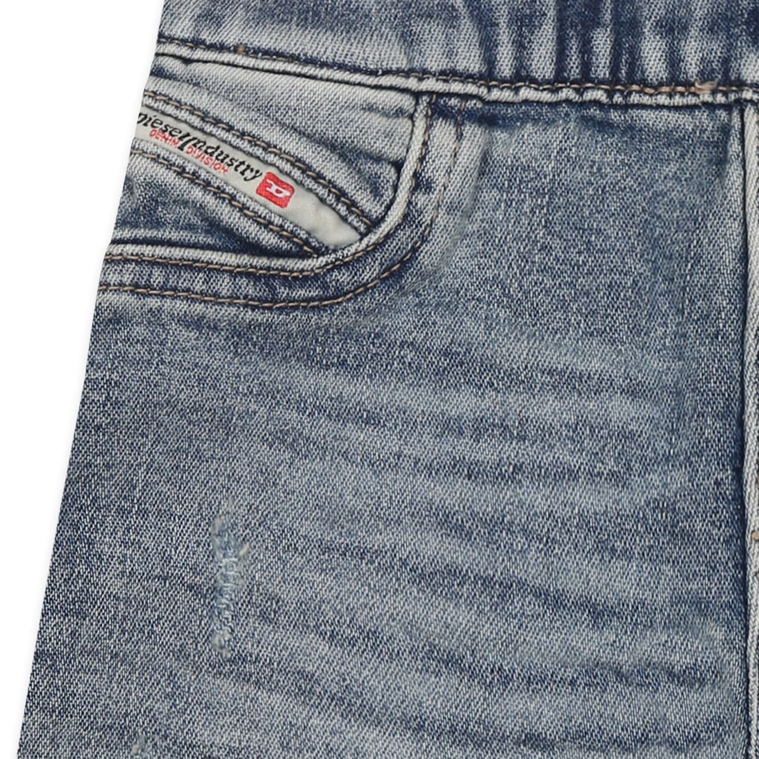Diesel Blue Jeans For Baby Girl With Logo In Denim