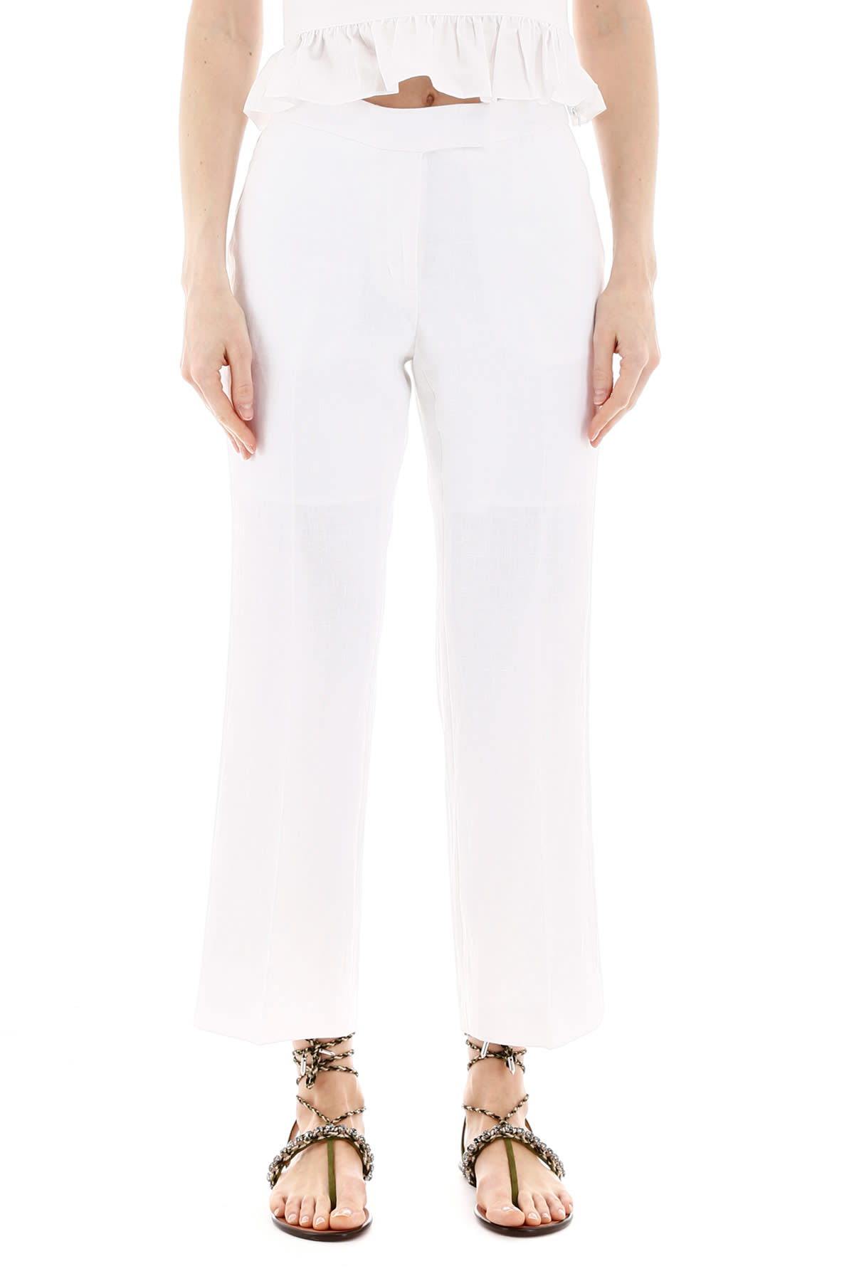 michael kors white linen pants