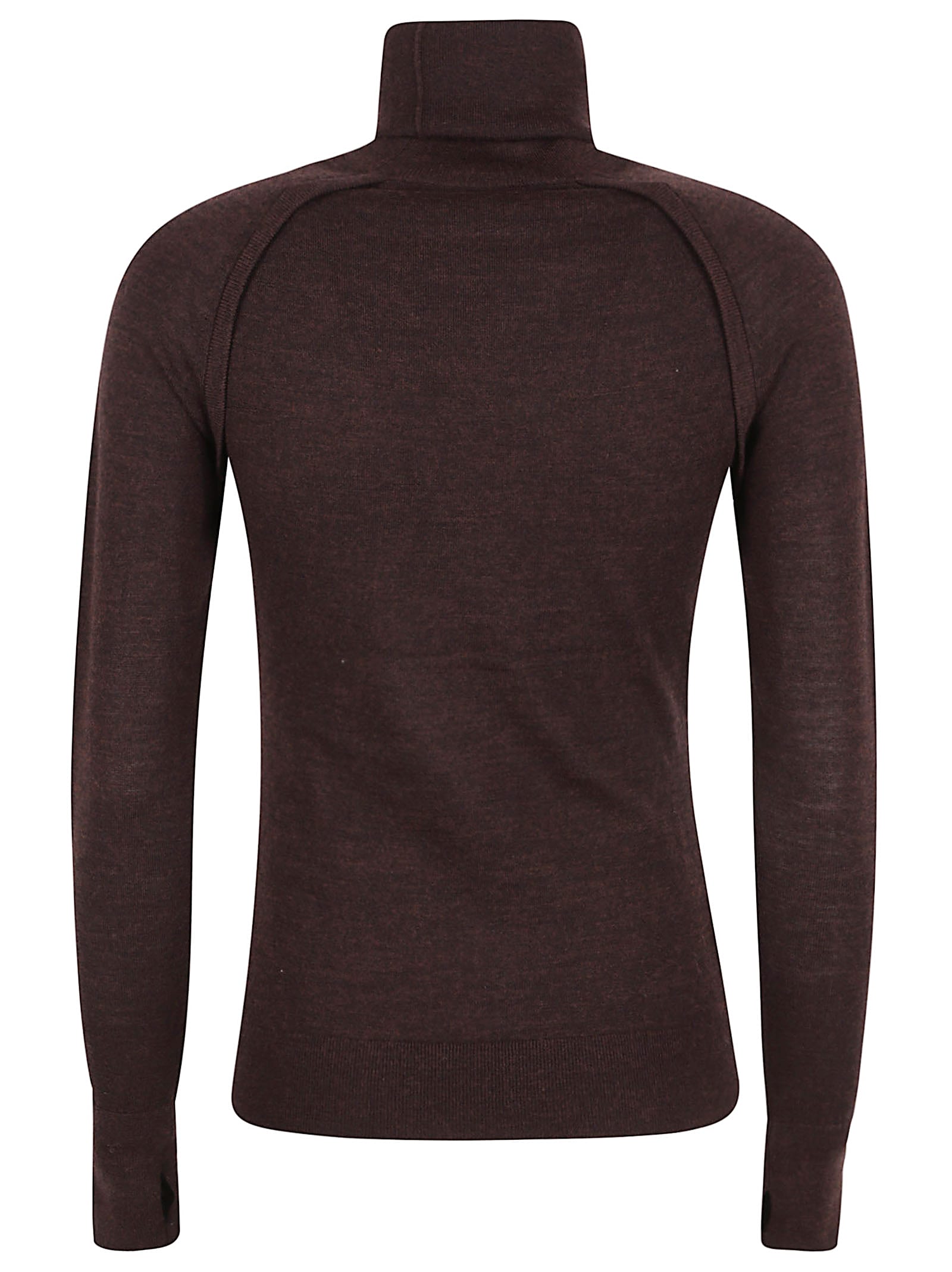 Victoria Beckham Turtle Neck Sweater In Brown