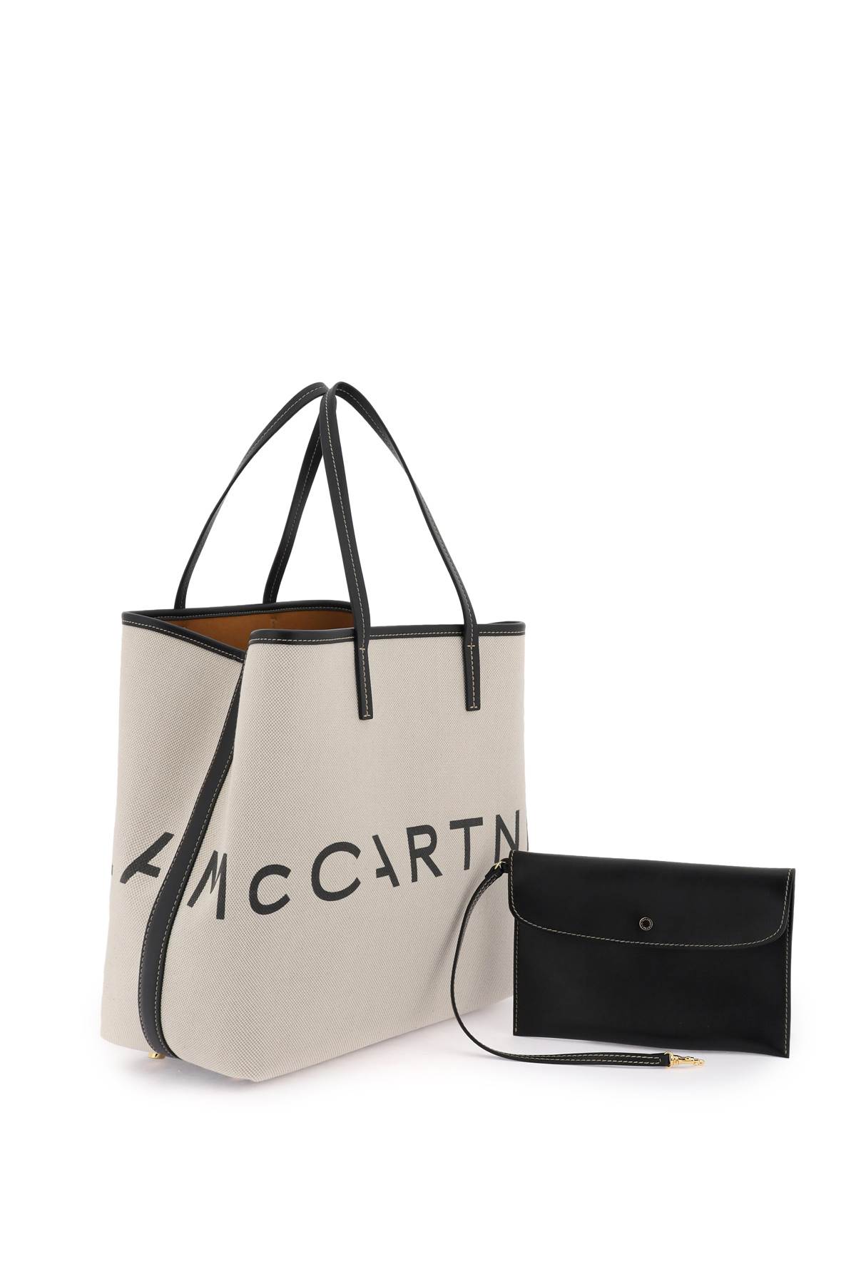 Shop Stella Mccartney Organic Cotton Canvas Tote Bag In Ecru