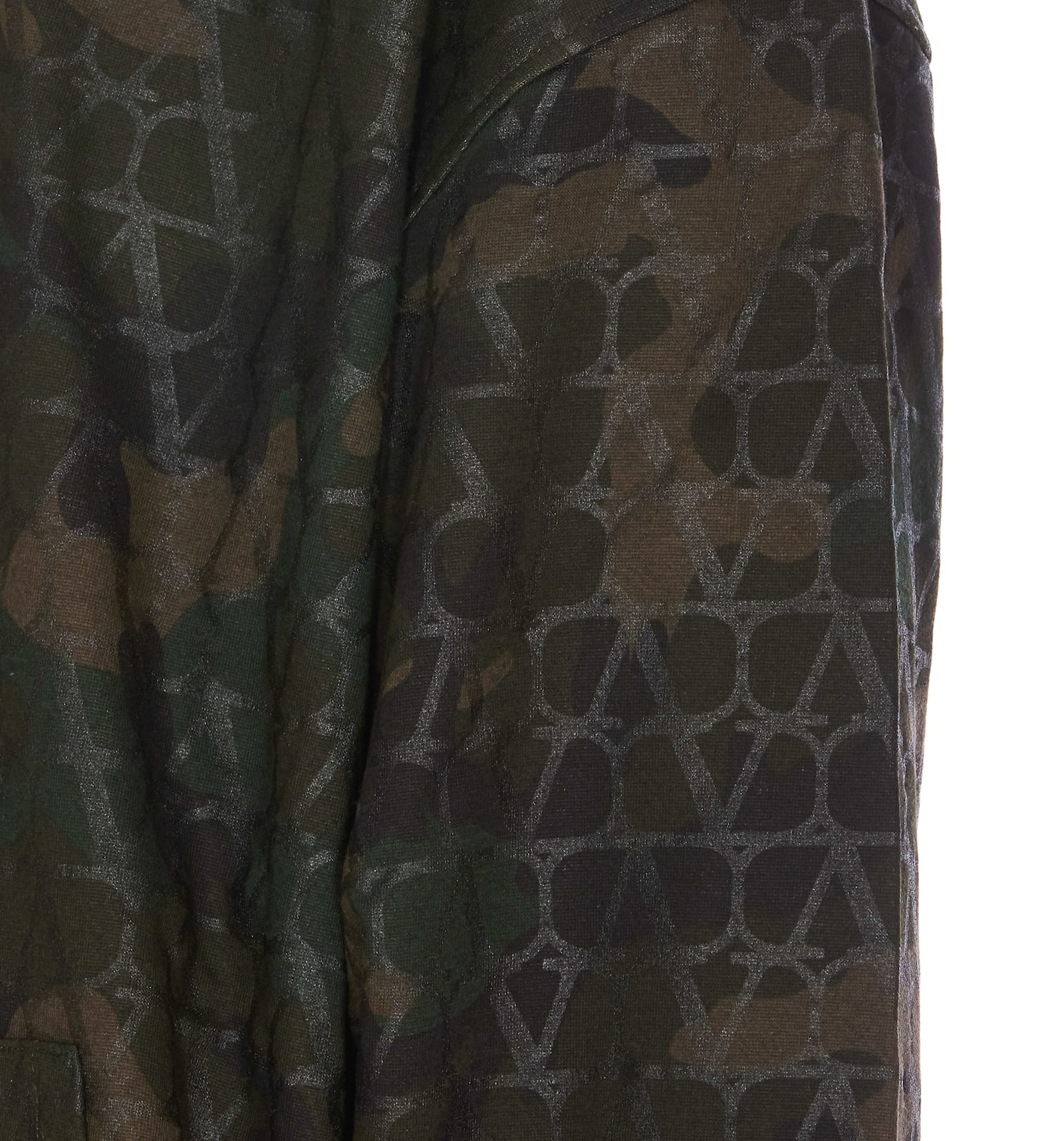 Shop Valentino Toile Iconographe Camouflage Print Hoodie In Green