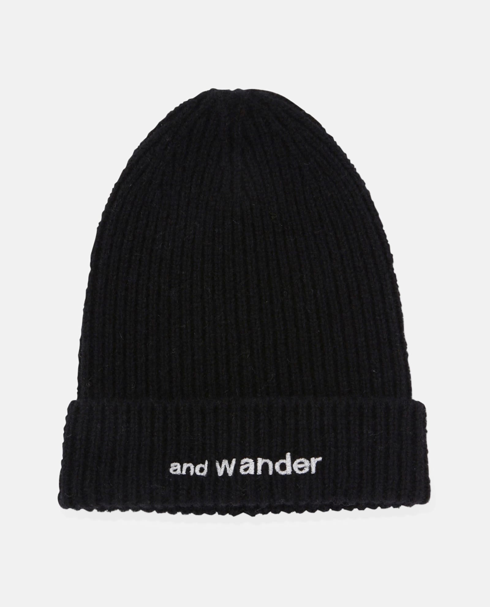 And Wander Shetland Wool Beanie In Black