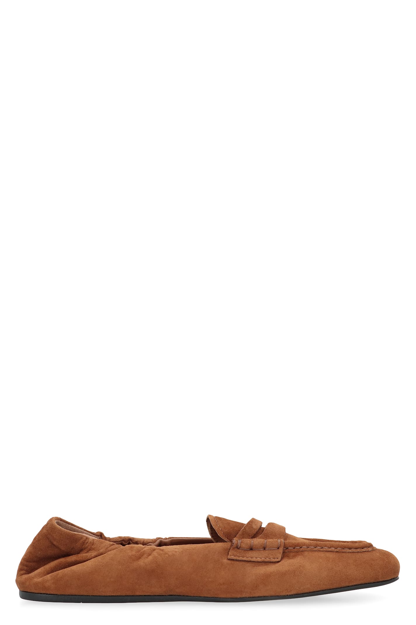 Miu Miu Women Ruches Leather Loafers With Lettering Logo In Multi