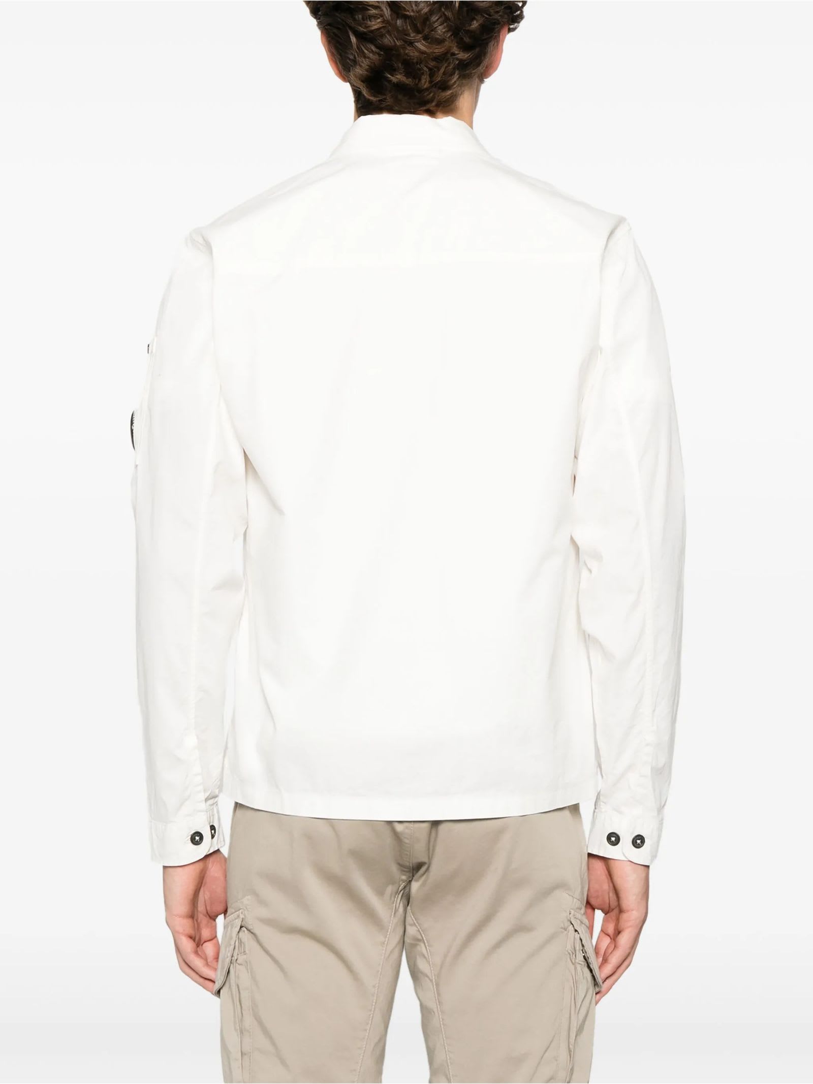C.p. Company C.p.company Organic Gabardine Lens Shirt In White