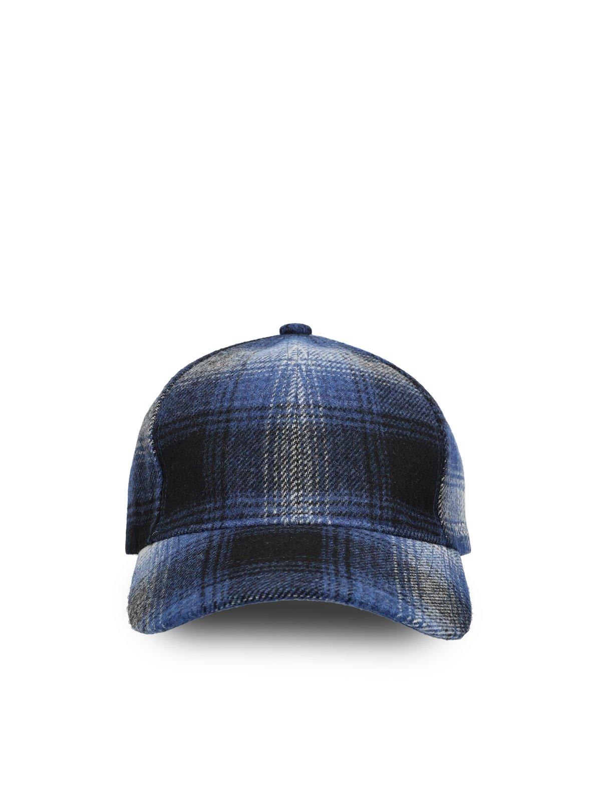 Shop Woolrich Checked Baseball Cap In Blue