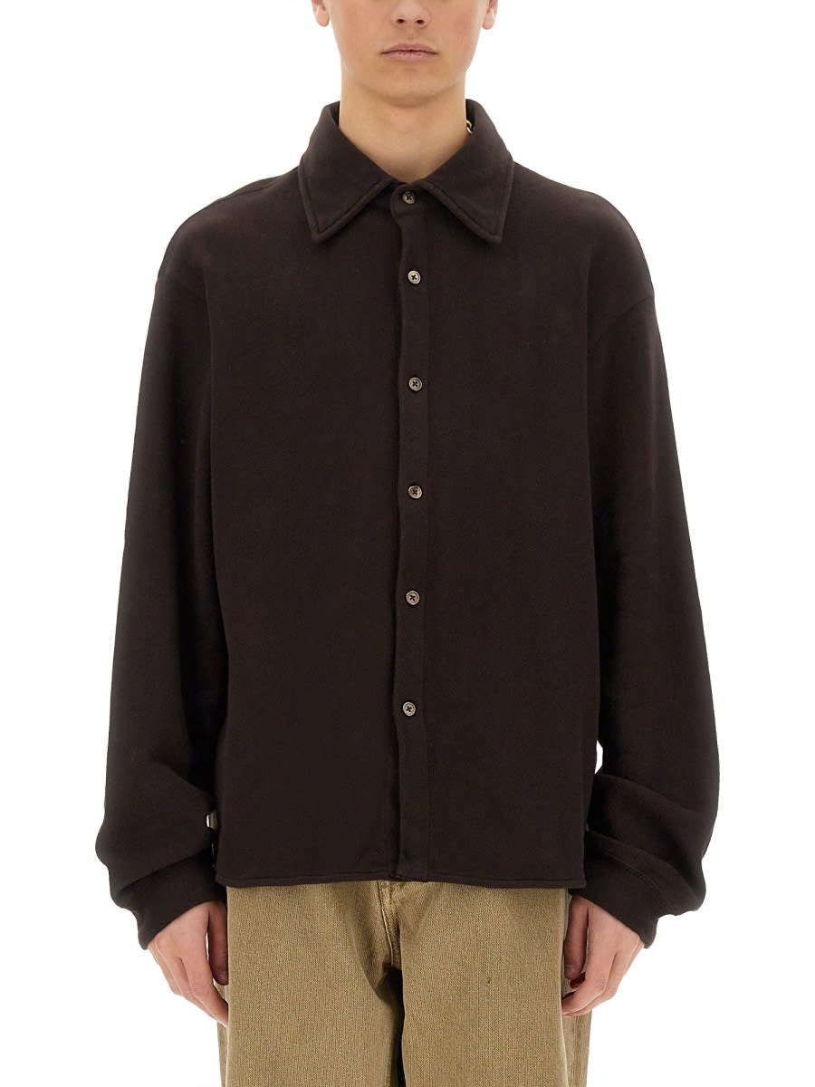 Our Legacy Sleeve Cuffed Long Shirt In Brown