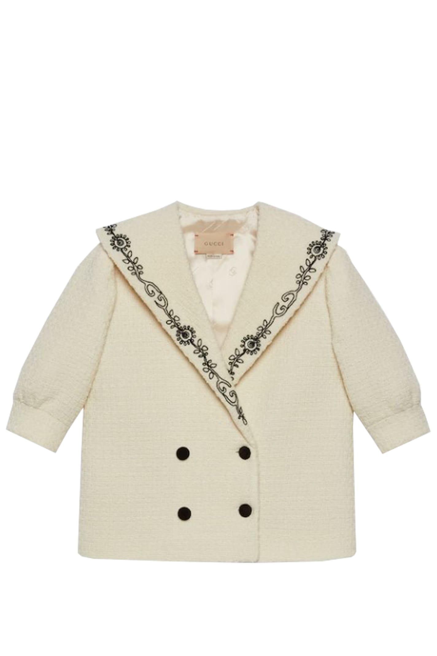 Shop Gucci Wool Tweed Jacket In Beige